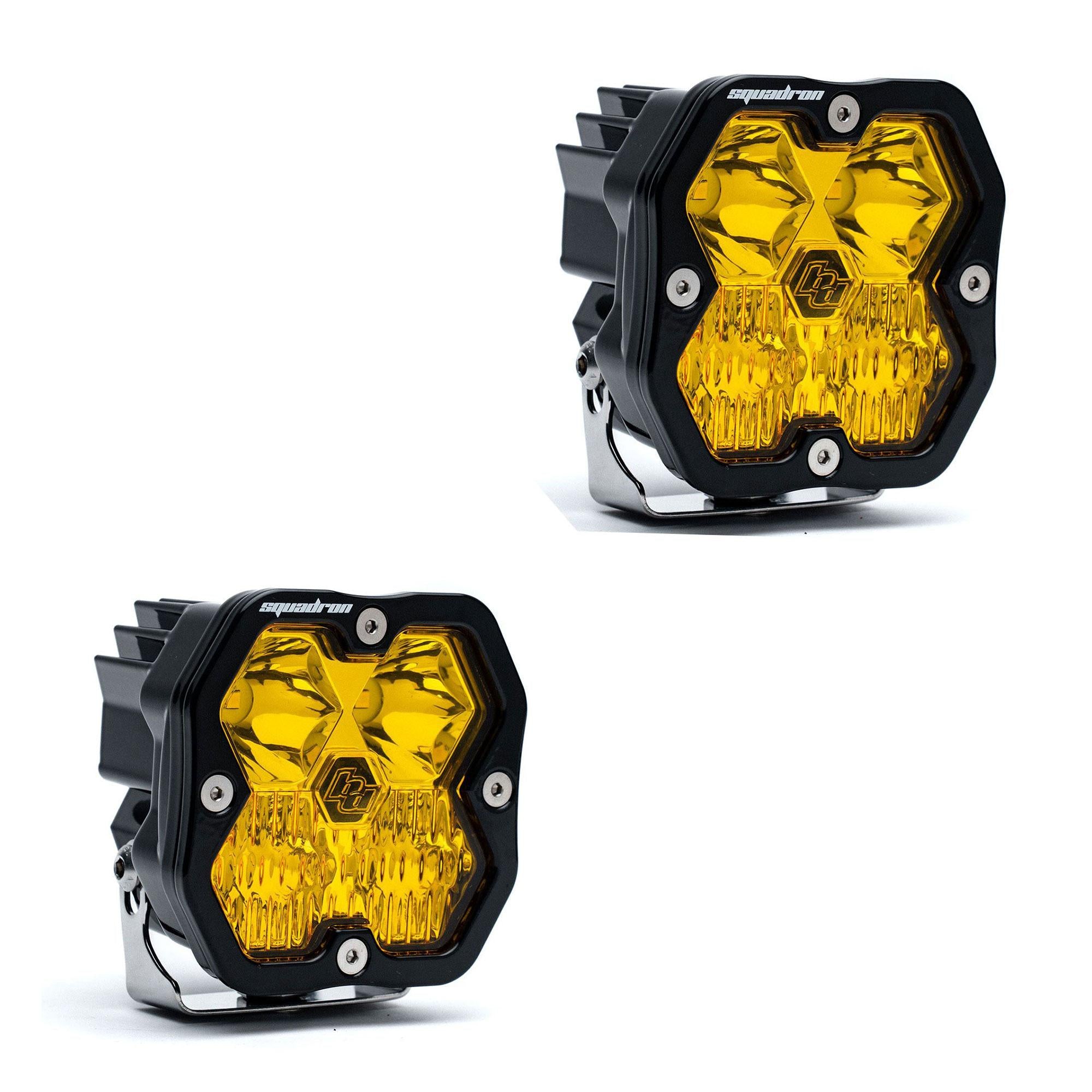 Squadron 2.0 Sport Black LED Auxiliary Light Pod Pair (No Harness) Universal Baja Amber Baja Designs
