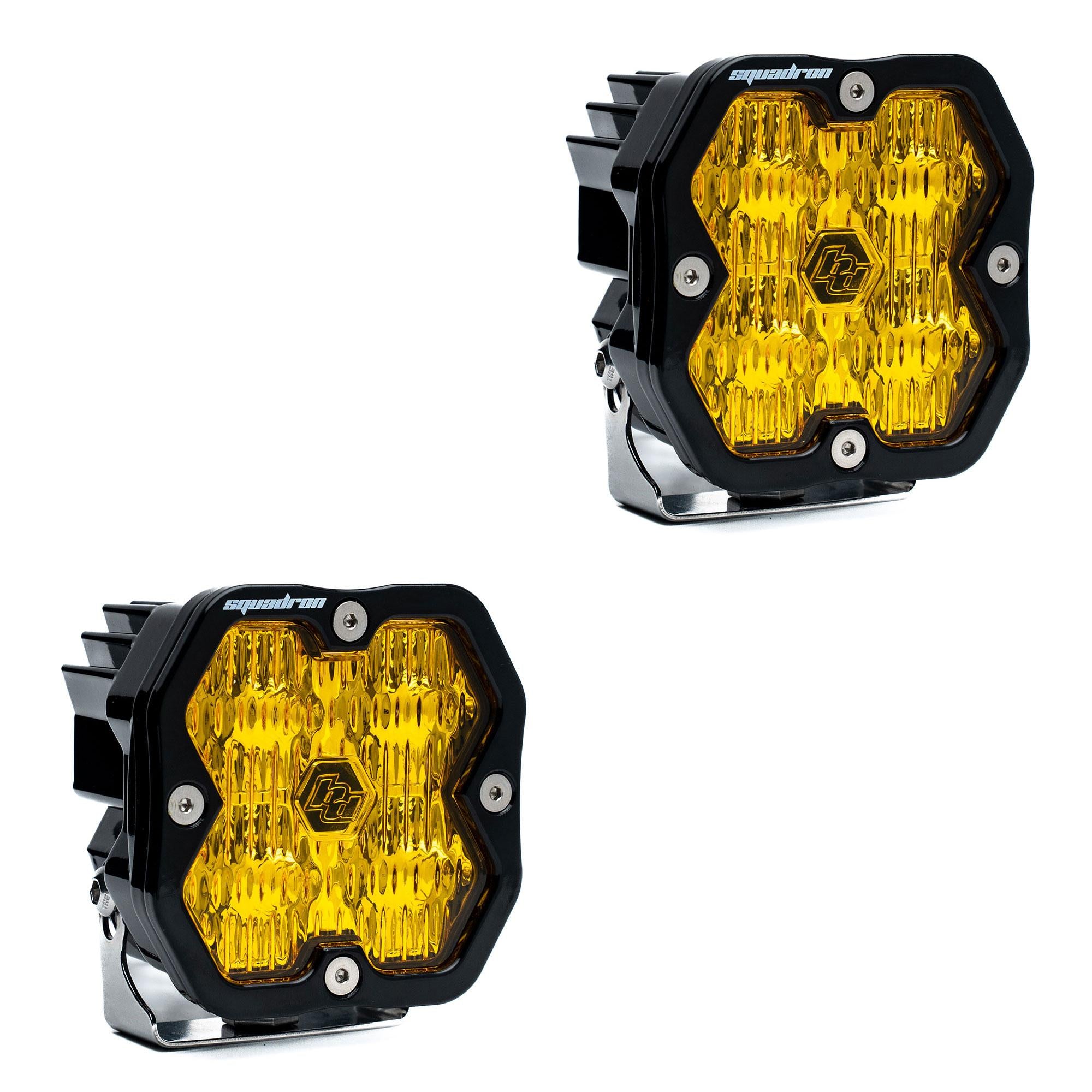 Squadron 2.0 Sport Black LED Auxiliary Light Pod Pair (No Harness) Universal Baja Amber Baja Designs