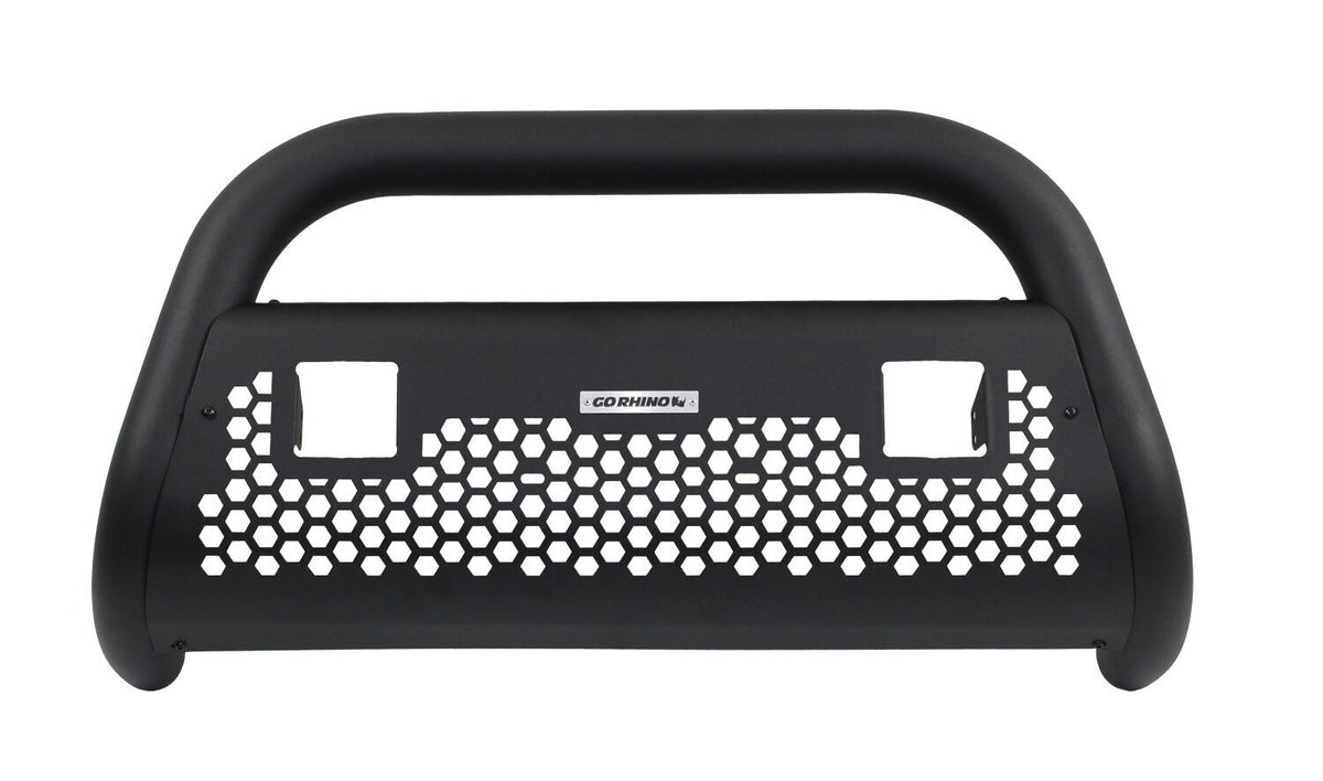 RC2 LR Bull Bar with Two 3 Inch Light Openings Frame Only Textured Black 1999-2022 Ford F-250/F-350 2002-2018 Dodge Ram 1500/2500/3500 Go Rhino