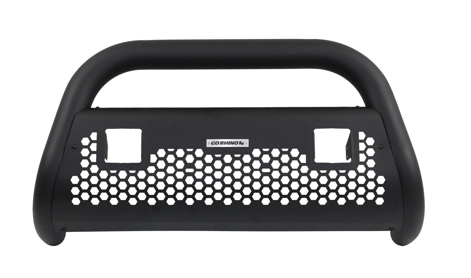 RC2 LR Bull Bar with Two 3 Inch Light Openings Frame Only Textured Black 1997-2025 Ford F-150 2003-2006 Silverado 1500/2500 2003-2006 Silverado/Sierra 2500 HD Go Rhino