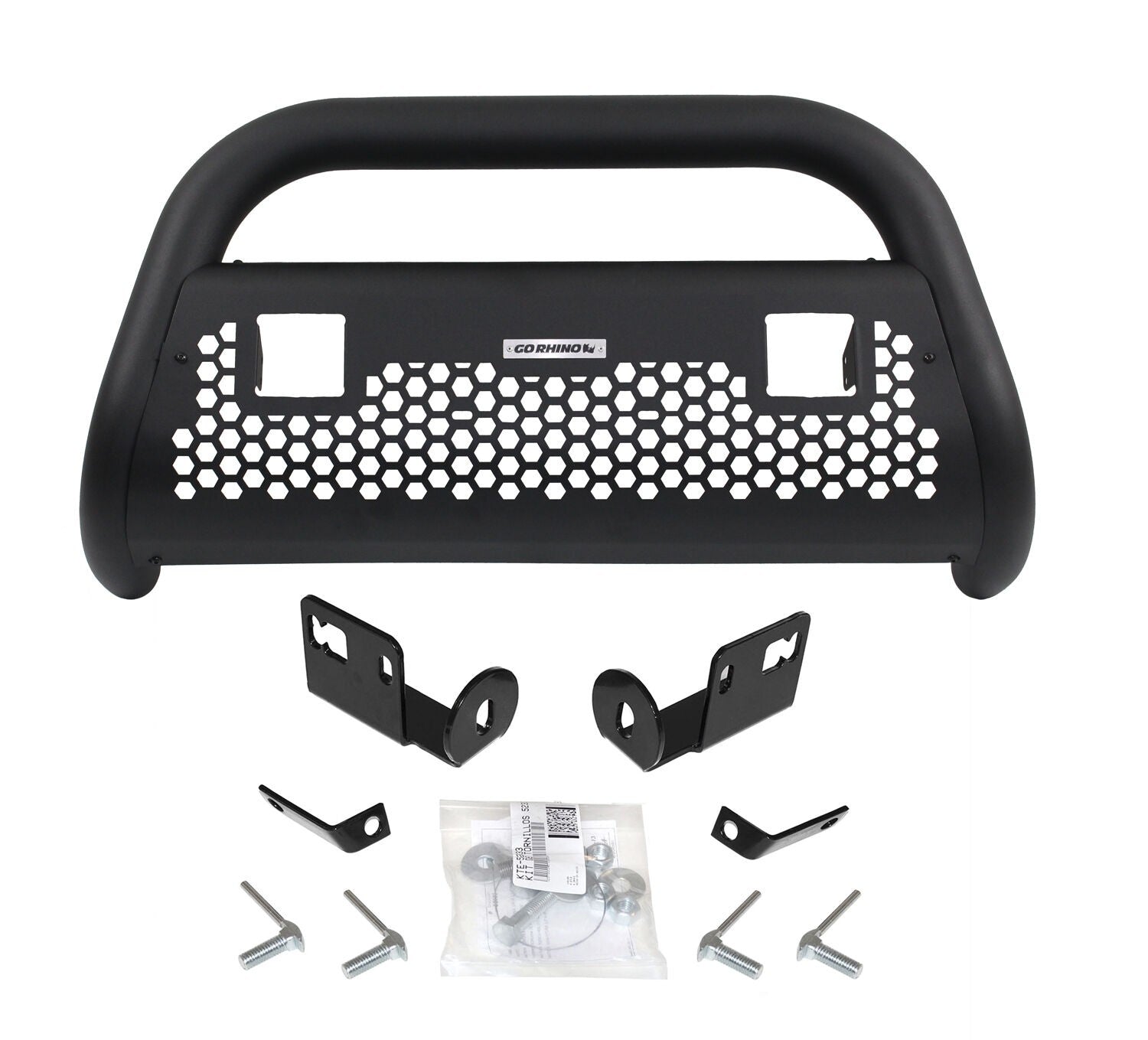 RC2 LR Bull Bar with Mounting Brackets & Two 3 Inch Light Openings Textured Black 1999-2007 Ford F-250/F-350 Go Rhino