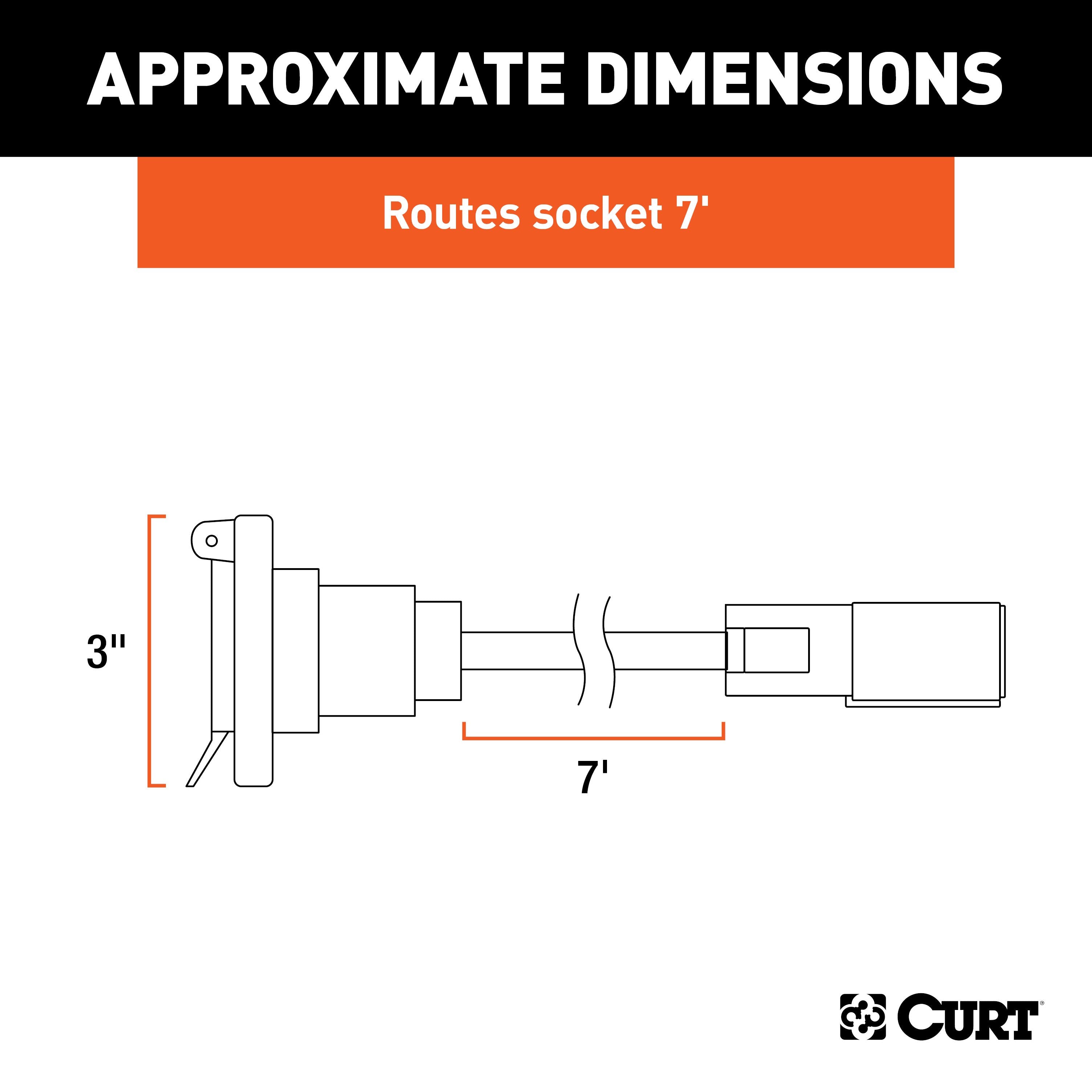 CURT 7-Foot Vehicle-Side Truck Bed 7-Pin Trailer Wiring Harness Extension Model 56080