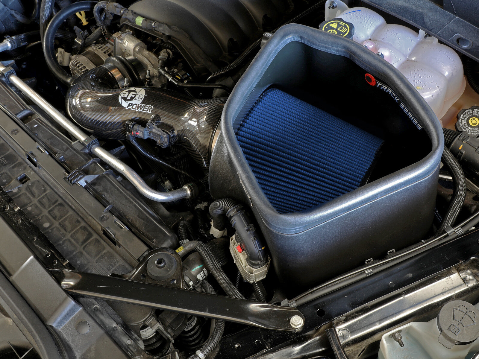 Track Series Carbon Fiber Intake System w/ Pro 5R Filter GM Trucks/SUVs 19-26 V8-5.3/6.2L aFe Power