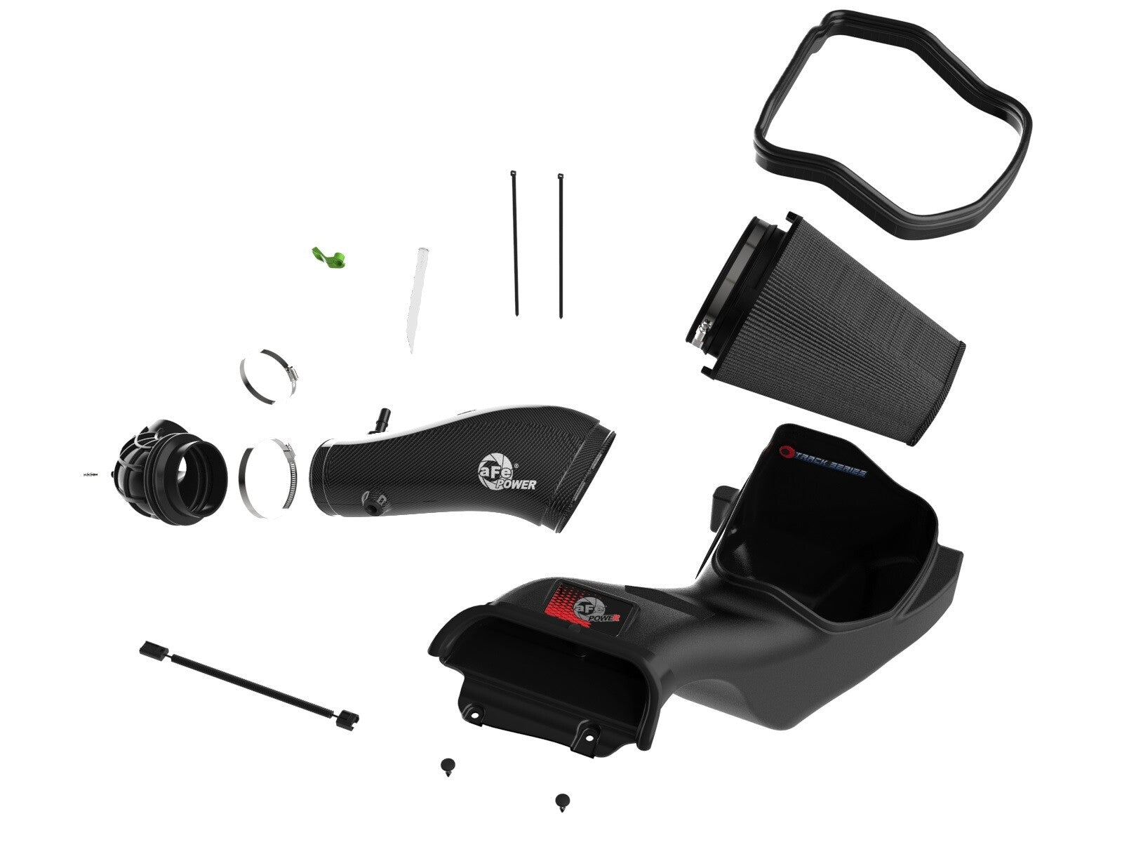 Track Series Carbon Fiber Intake System w/ Pro 5R Filter Black Ford F-150 Raptor R 23-26 V8-5.2L (sc) aFe Power