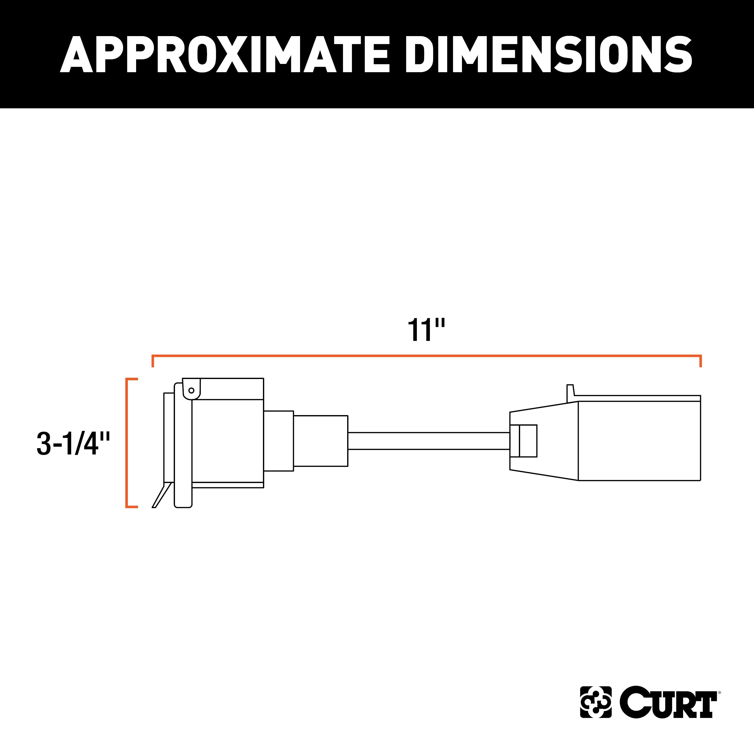 CURT LED-Compatible 7-Way RV Blade Vehicle-Side Trailer Wiring Adapter Model 57003