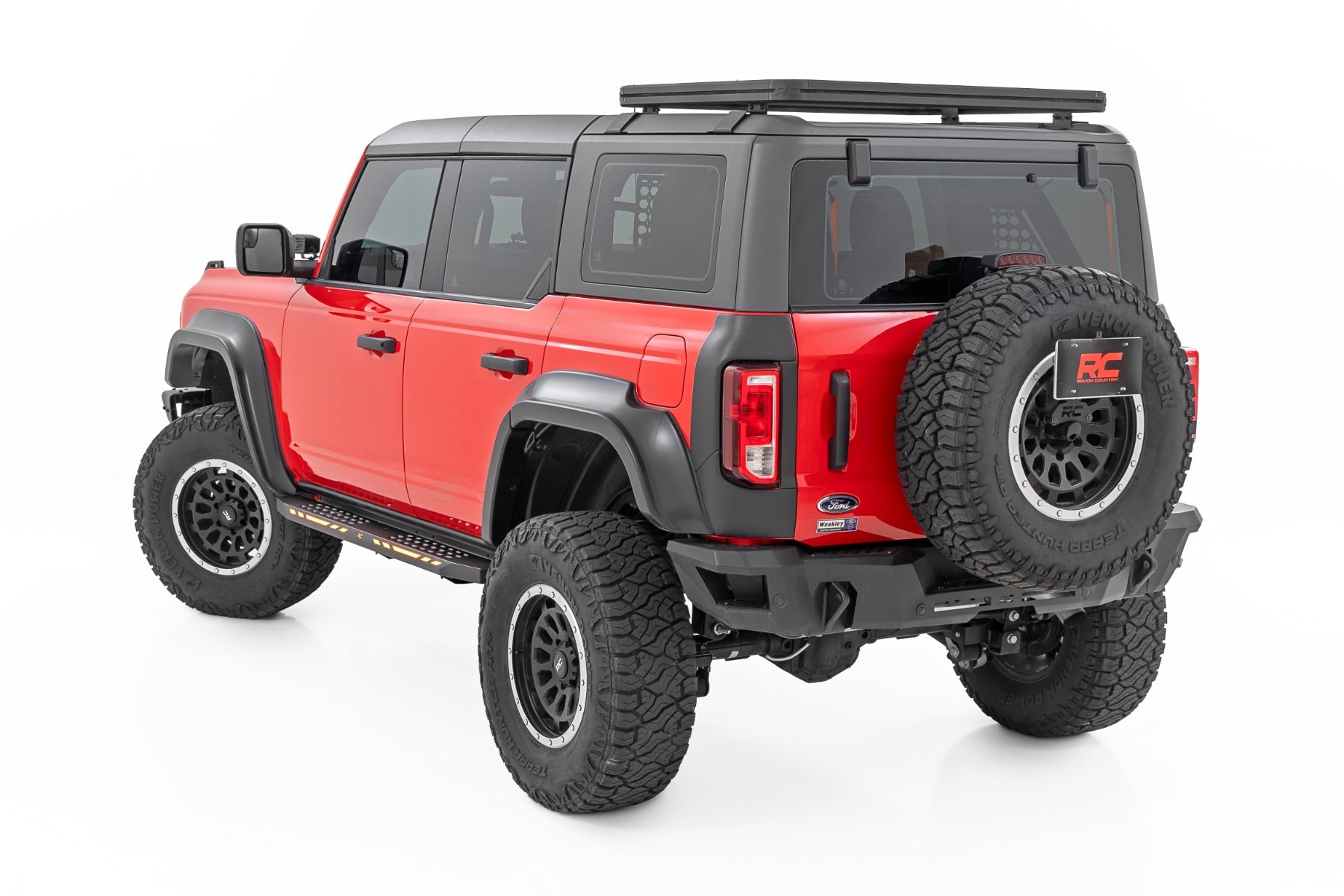 AC2 Running Boards Amber/White 4-Door Ford Bronco 4WD (2021-2025) Rough Country