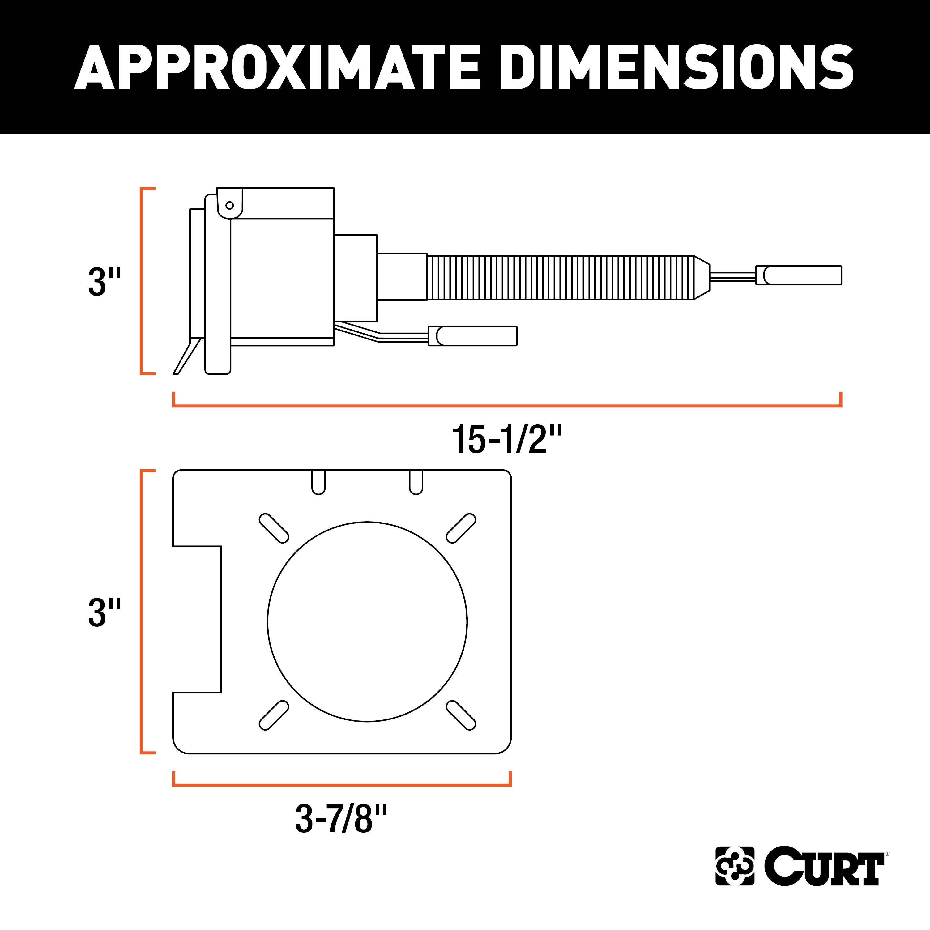 CURT Dual-Output 4-Way Flat Vehicle-Side to 7-Way RV Blade Trailer Wiring Adapter with Backup Alarm Model 57102