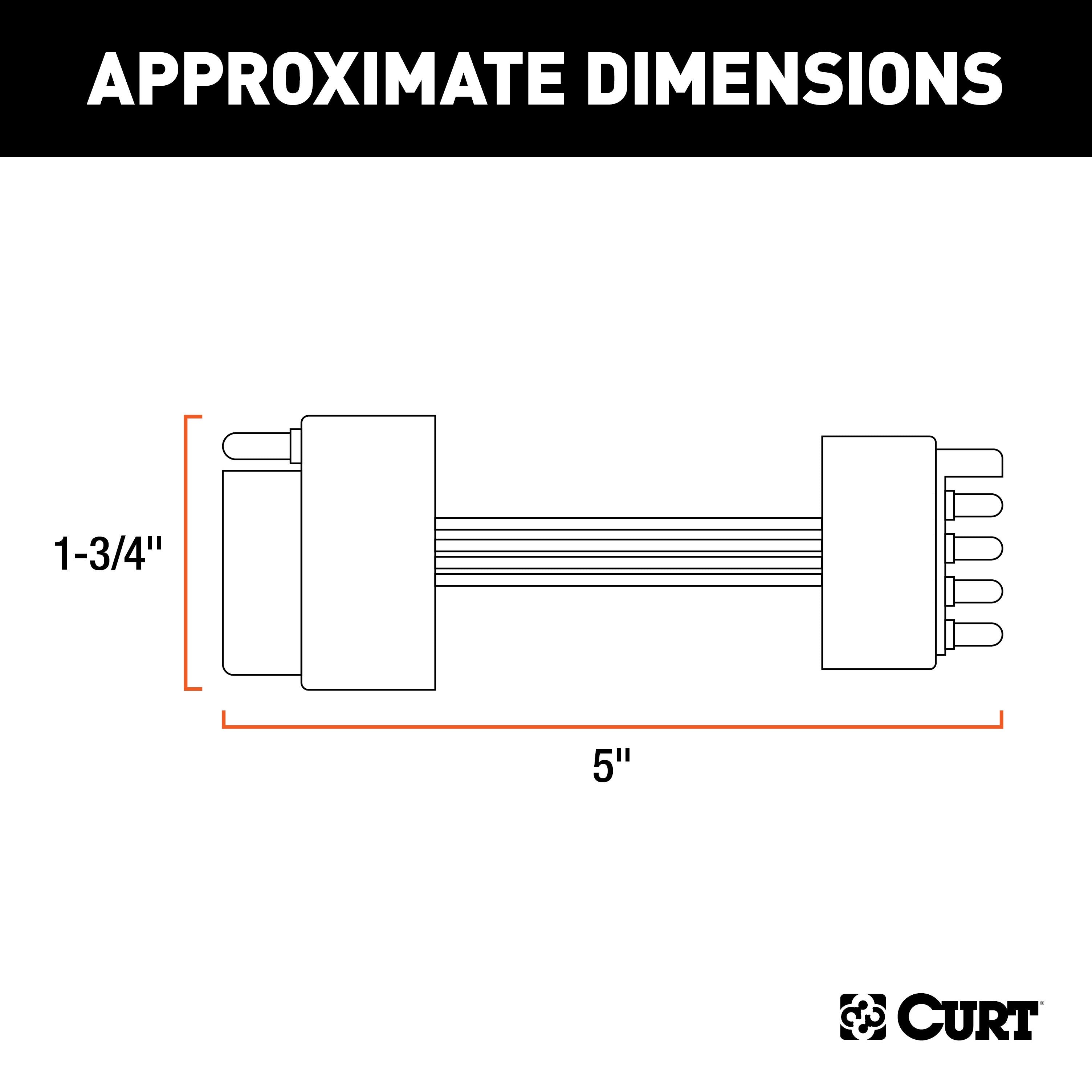 CURT 4-Way to 5-Way Flat Adapter for Boat Trailer Surge Brakes Model 57187