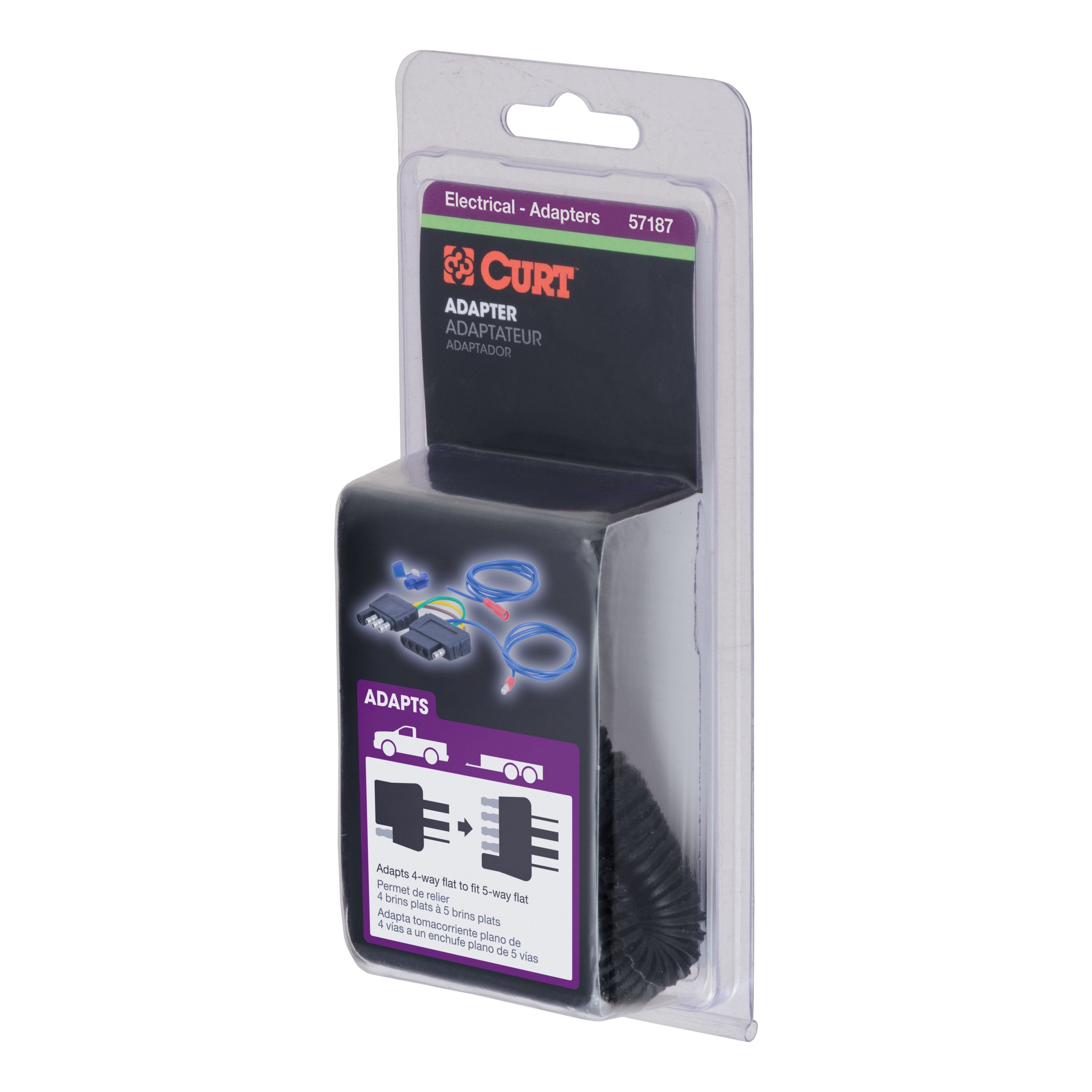 CURT 4-Way to 5-Way Flat Adapter for Boat Trailer Surge Brakes Model 57187