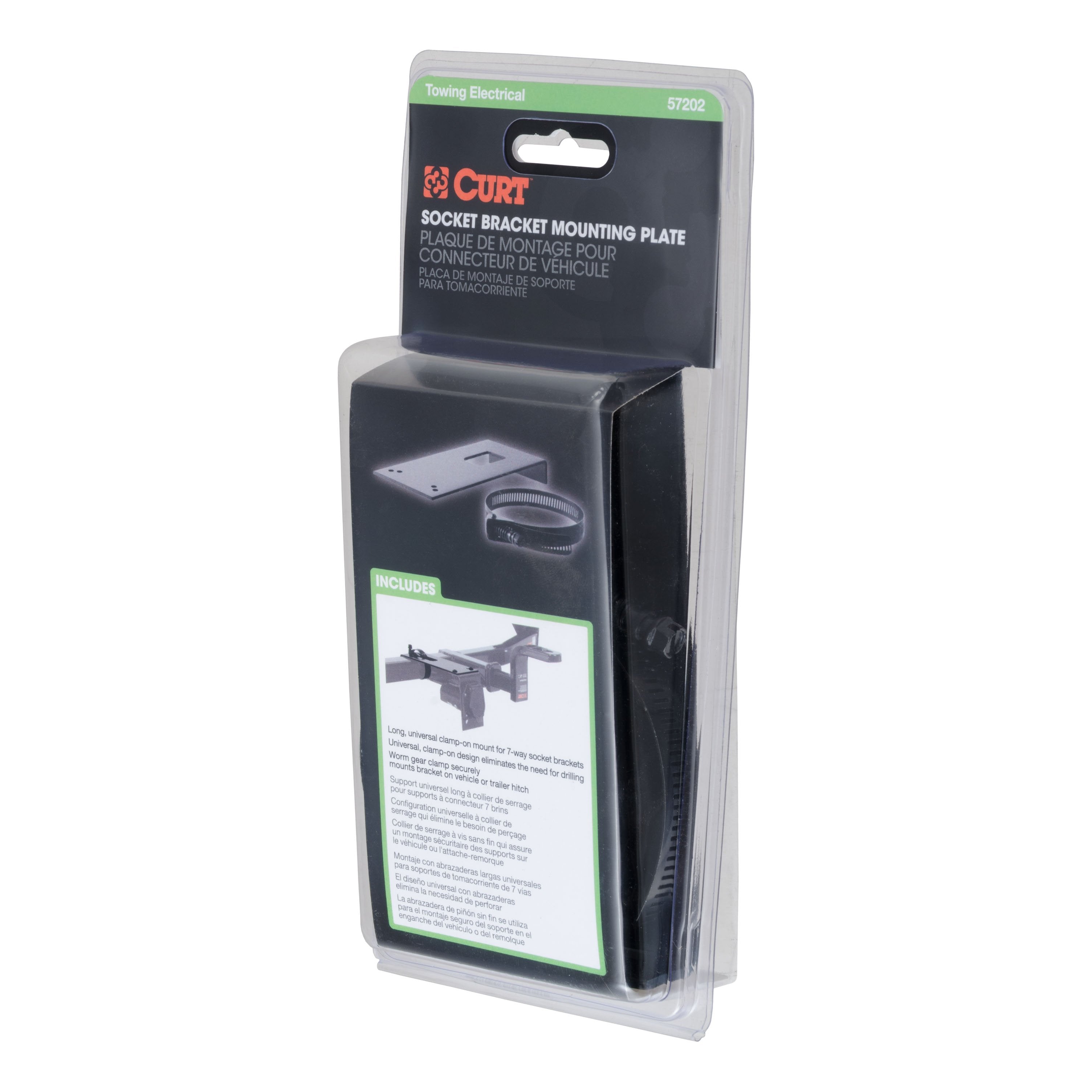 CURT Vehicle-Side Trailer Wiring Harness Clamp-On Bracket Mount for 7-Way Round or RV Blade Model 57202