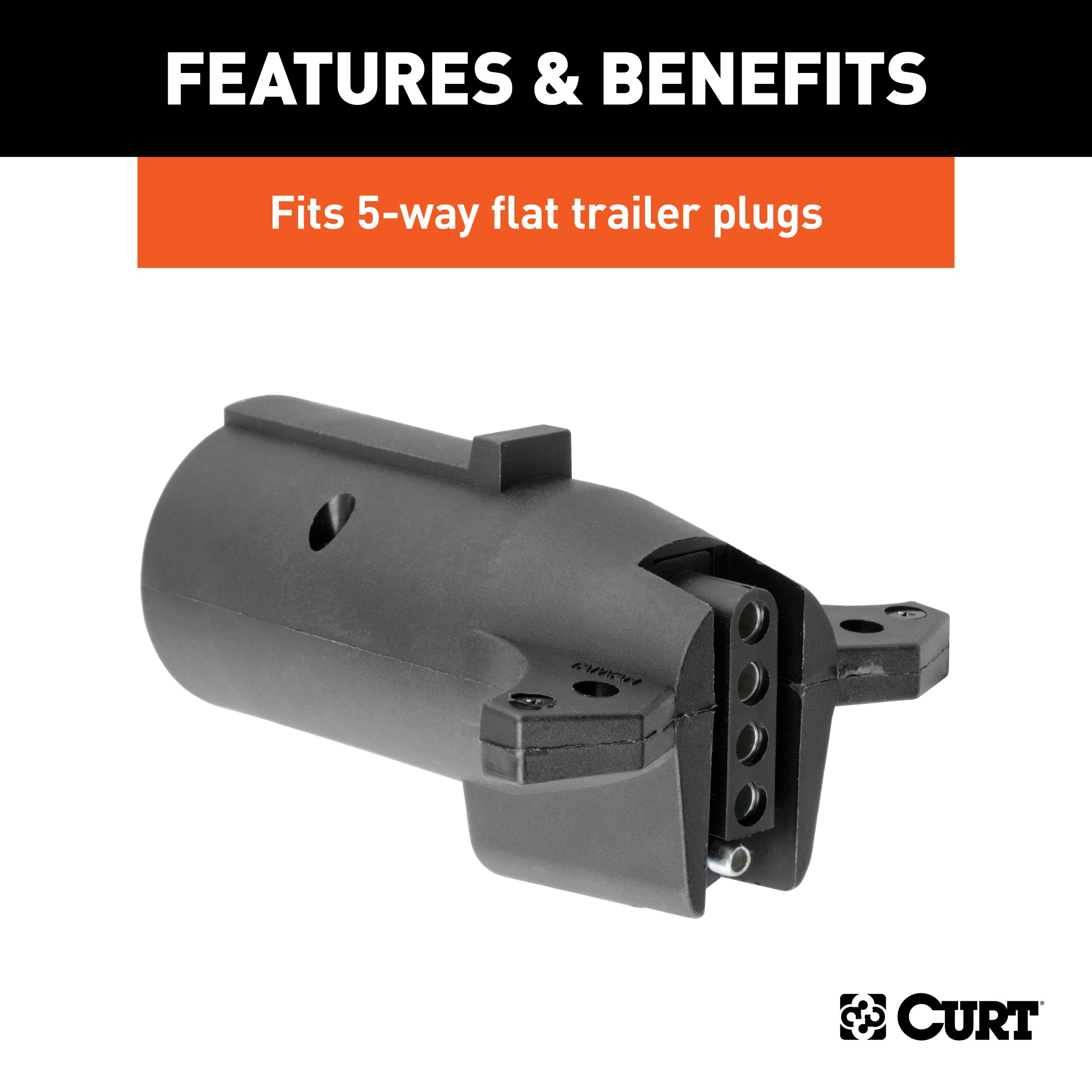 CURT 7-Way RV Blade Vehicle-Side to 5-Way Flat Trailer Wiring Adapter Model 57250