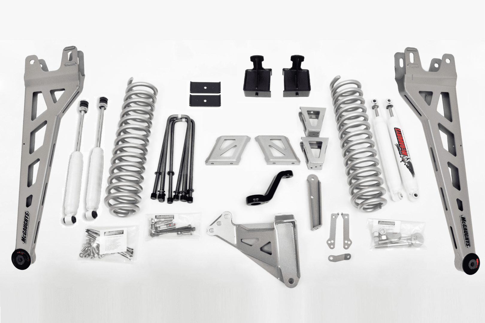 McGaughys 6 Inch Lift Kit Phase 2 2011-2016 Ford F250 4WD Silver Powdercoat