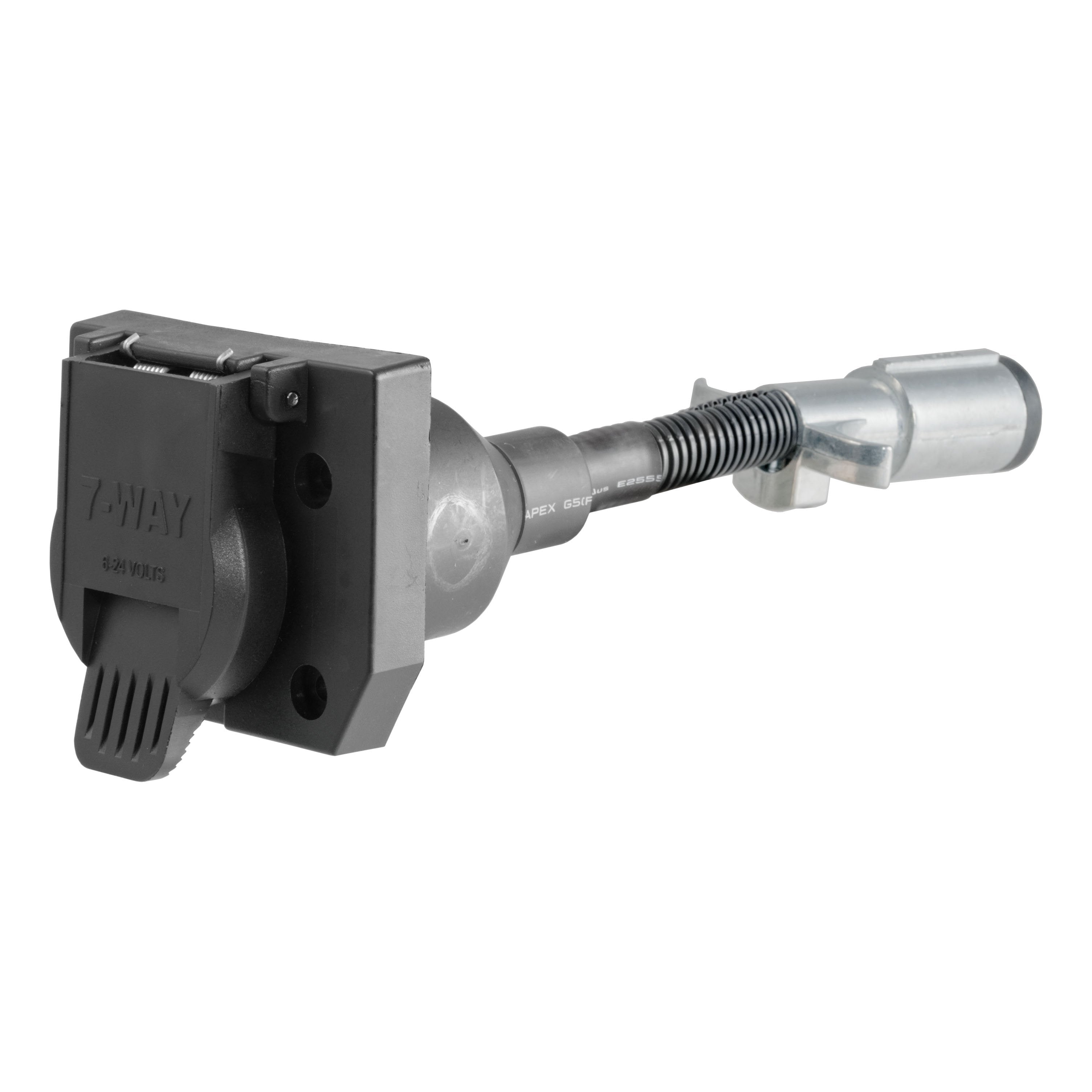 CURT 6-Way Round Vehicle-Side to 7-Way RV Blade Trailer Wiring Adapter Model 57667