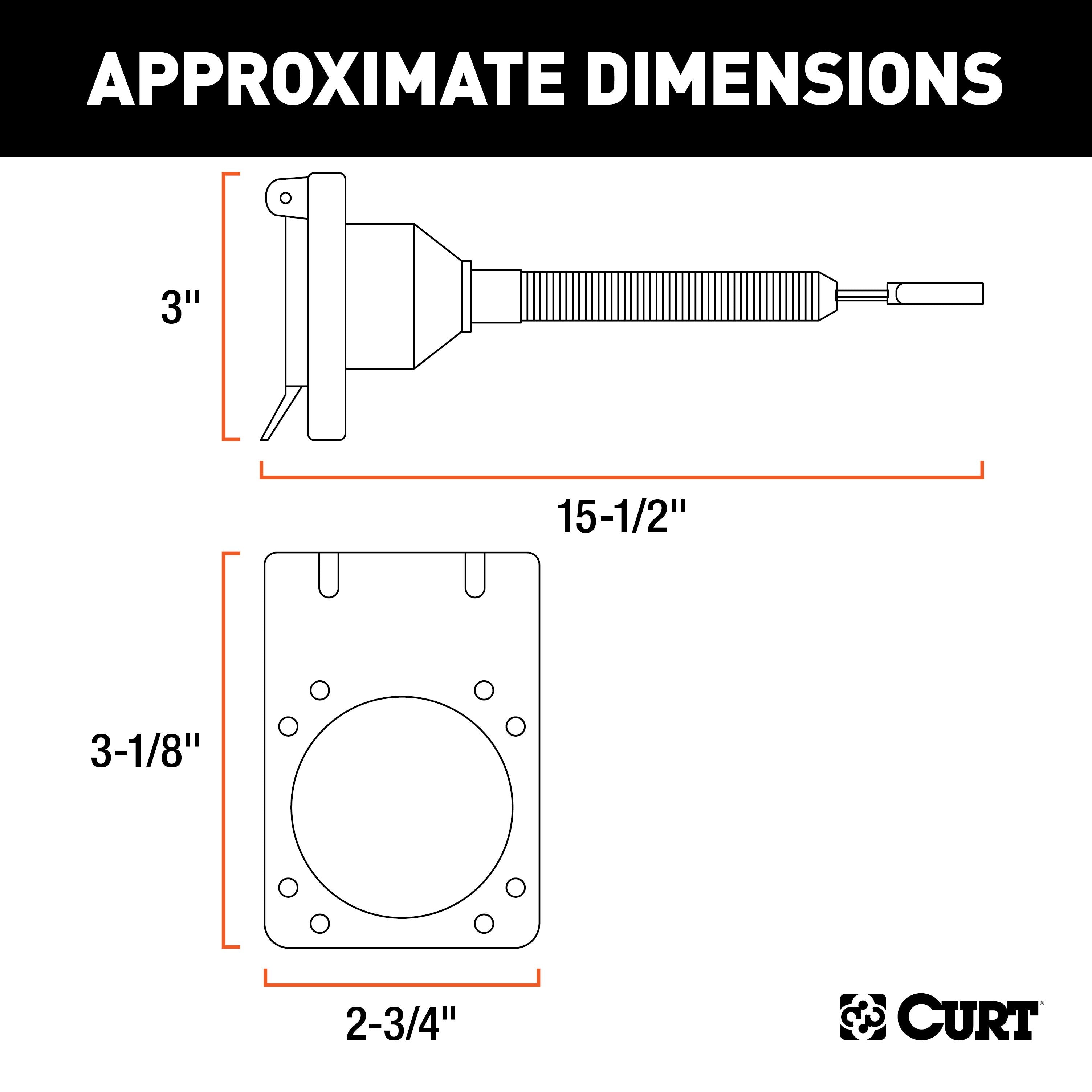 CURT 4-Way Flat Vehicle-Side to 7-Way RV Blade Trailer Wiring Adapter with Tester Model 57676