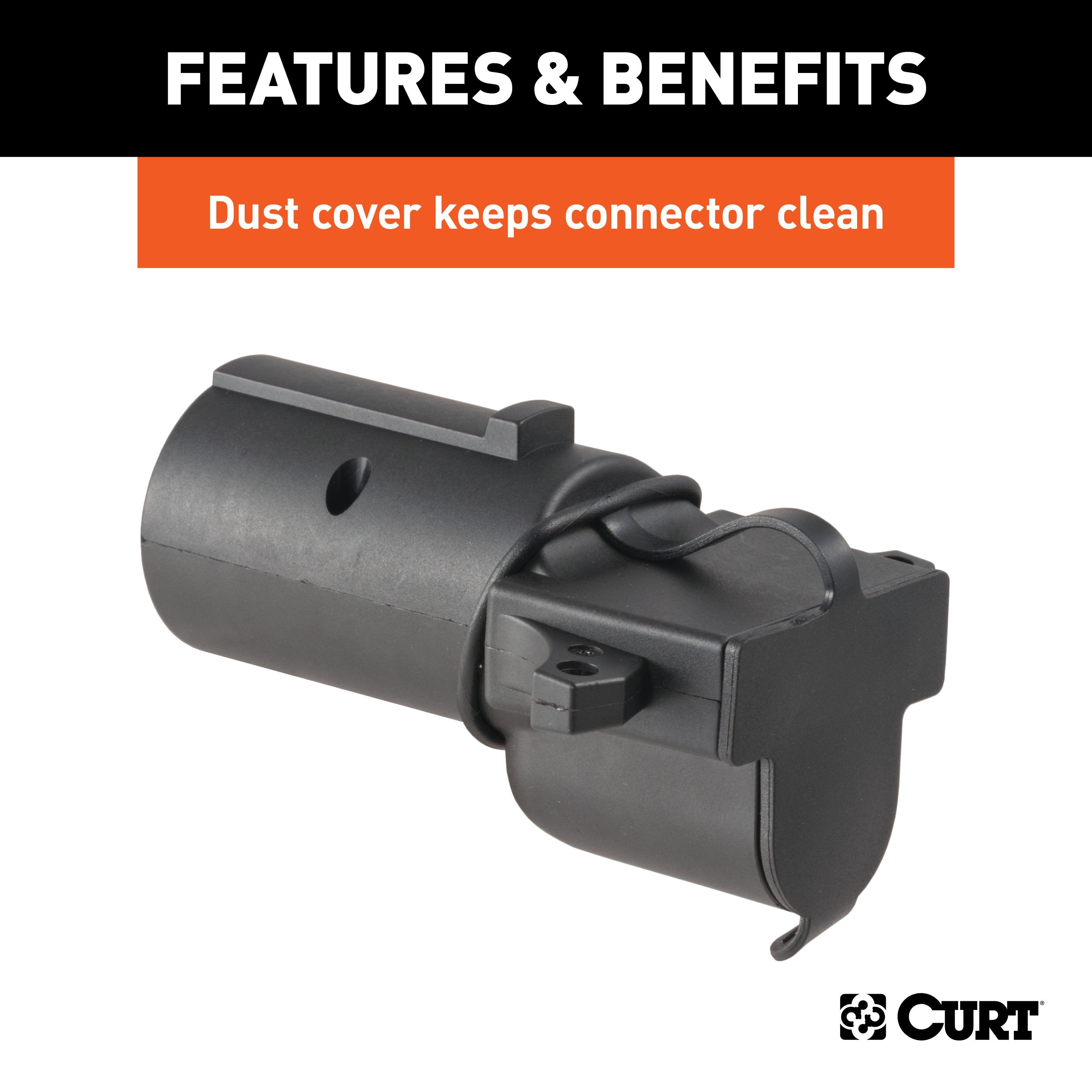 CURT 7-Way RV Blade Vehicle-Side to 4-Way Flat Trailer Wiring Adapter with Backup Alarm Model 57724