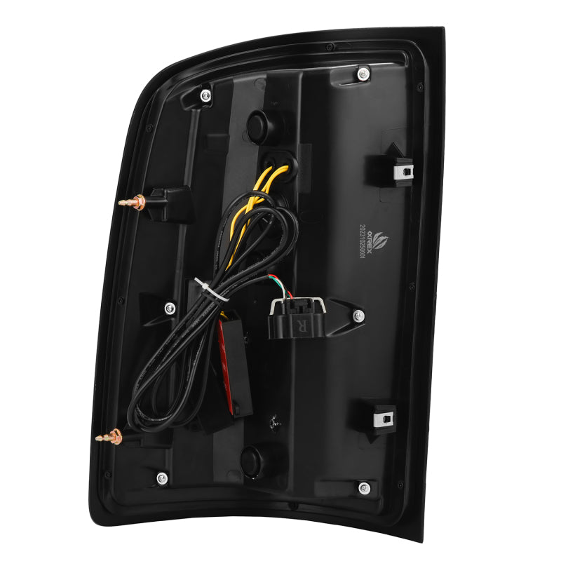 AlphaRex Luxx-Series LED tail light for 07-13 GMC Sierra 1500 and 07-14 2500/3500HD, featuring a sleek black design.