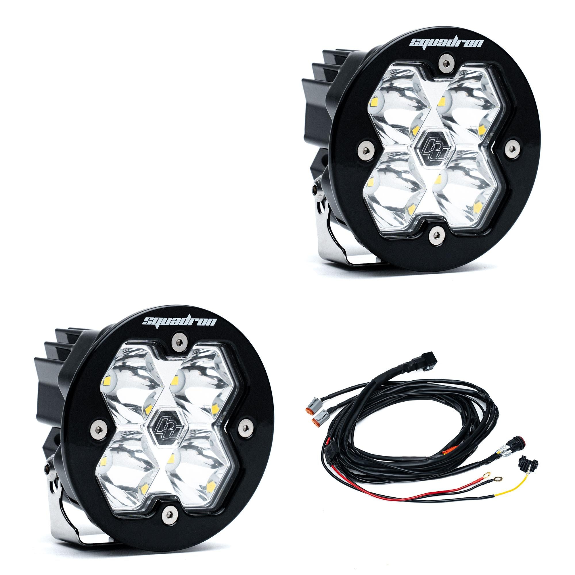 Squadron-R 2.0 Sport Black LED Auxiliary Light Pod Pair Universal Clear Baja Designs