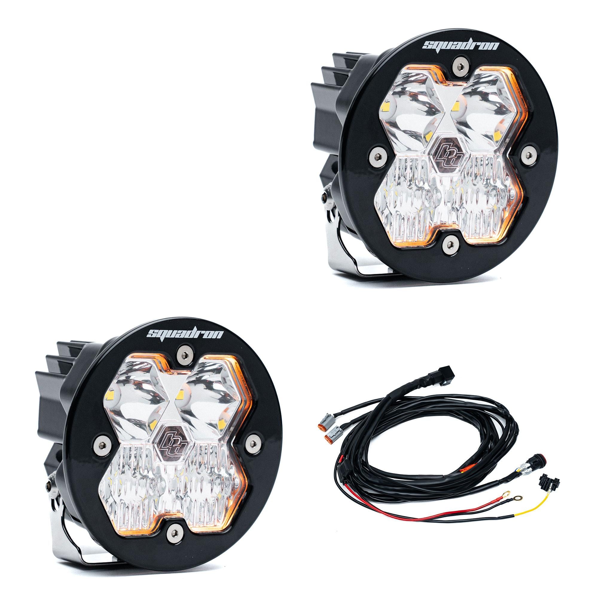 Squadron-R 2.0 Sport Black LED Auxiliary Light Pod Pair Universal Clear Baja Designs