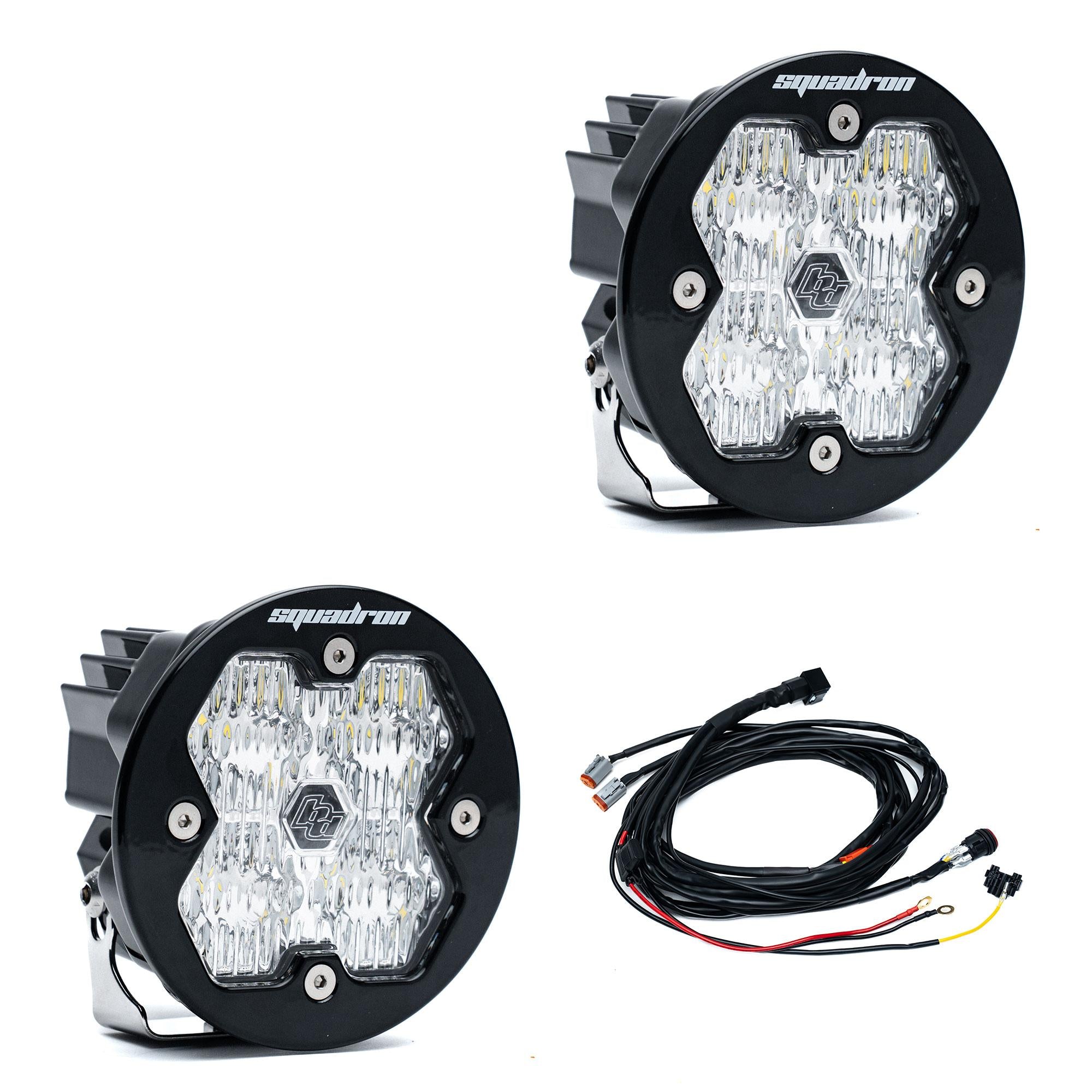 Squadron-R 2.0 Sport Black LED Auxiliary Light Pod Pair Universal Clear Baja Designs