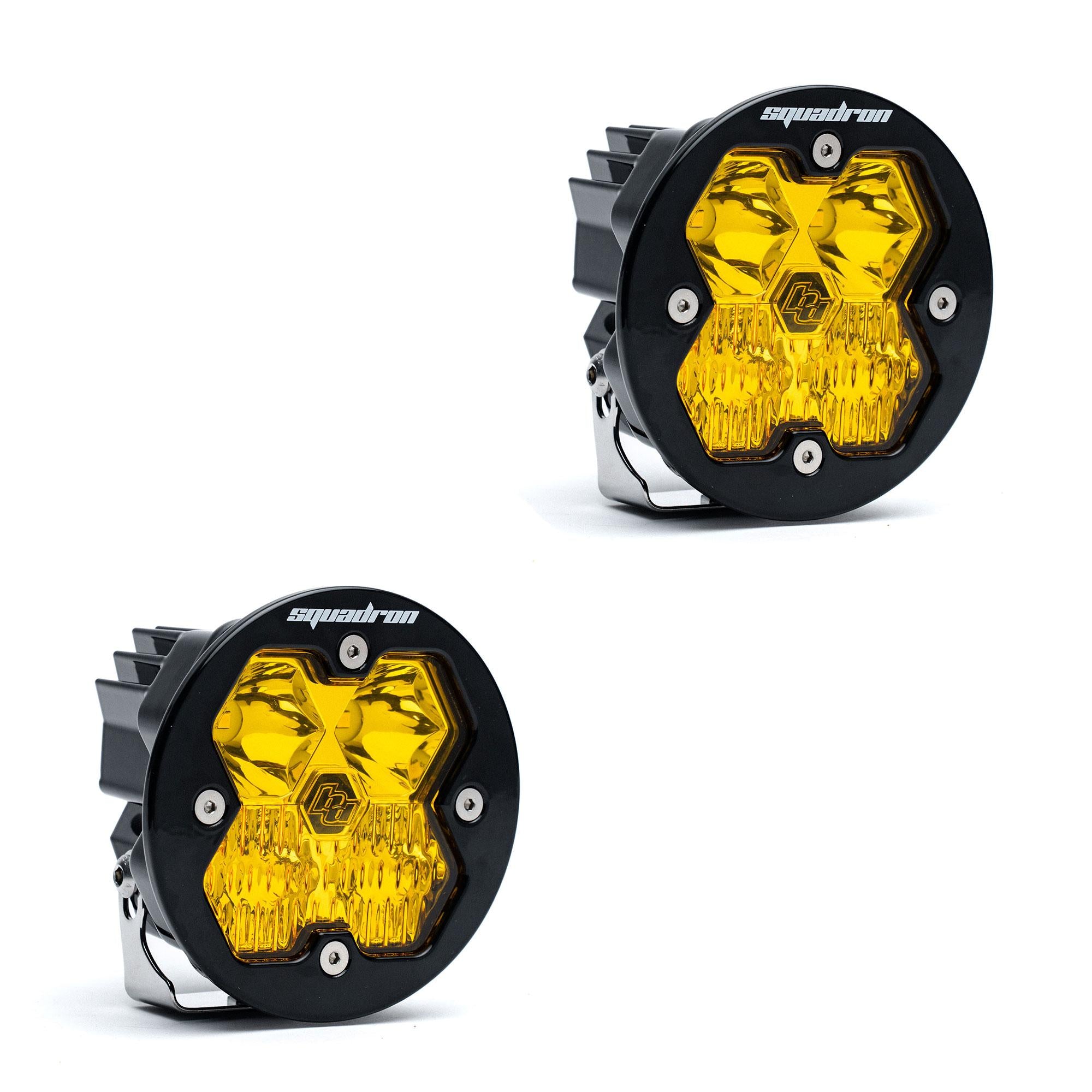 Squadron-R 2.0 Sport Black LED Auxiliary Light Pod Pair (No Harness) Universal Baja Amber Baja Designs