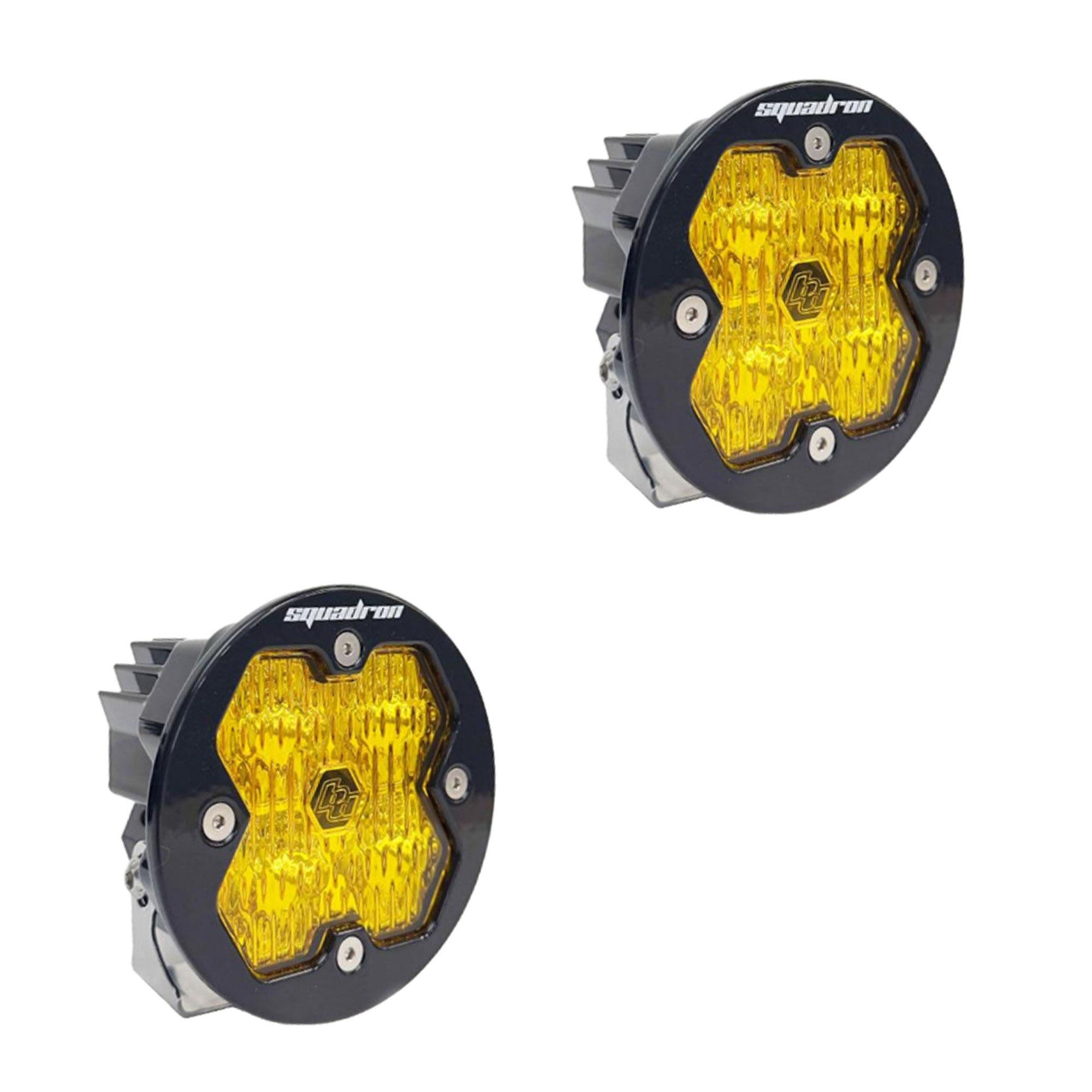 Squadron-R 2.0 Sport Black LED Auxiliary Light Pod Pair (No Harness) Universal Baja Amber Baja Designs
