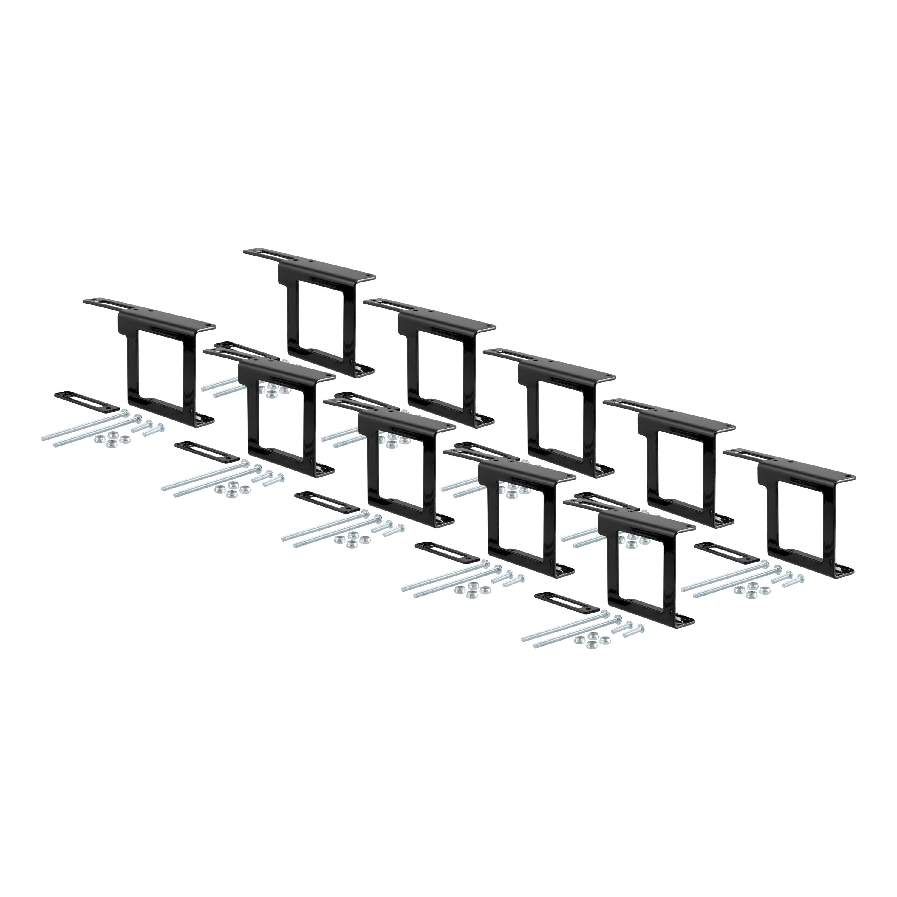 CURT Easy-Mount Vehicle Trailer Wiring Connector Mounting Bracket for 2-Inch Receiver, 4 or 5-Way Flat, 10-Pack Model 58001010