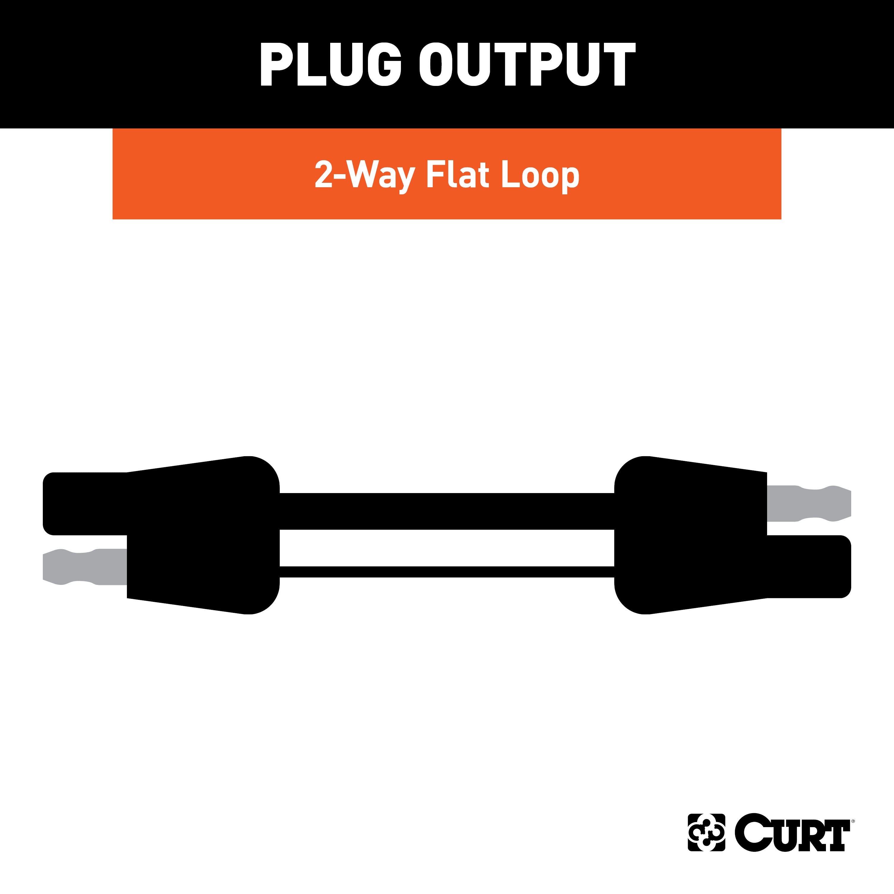 CURT 2-Pin Flat Wiring Harness with 12-Inch Wires Model 58020