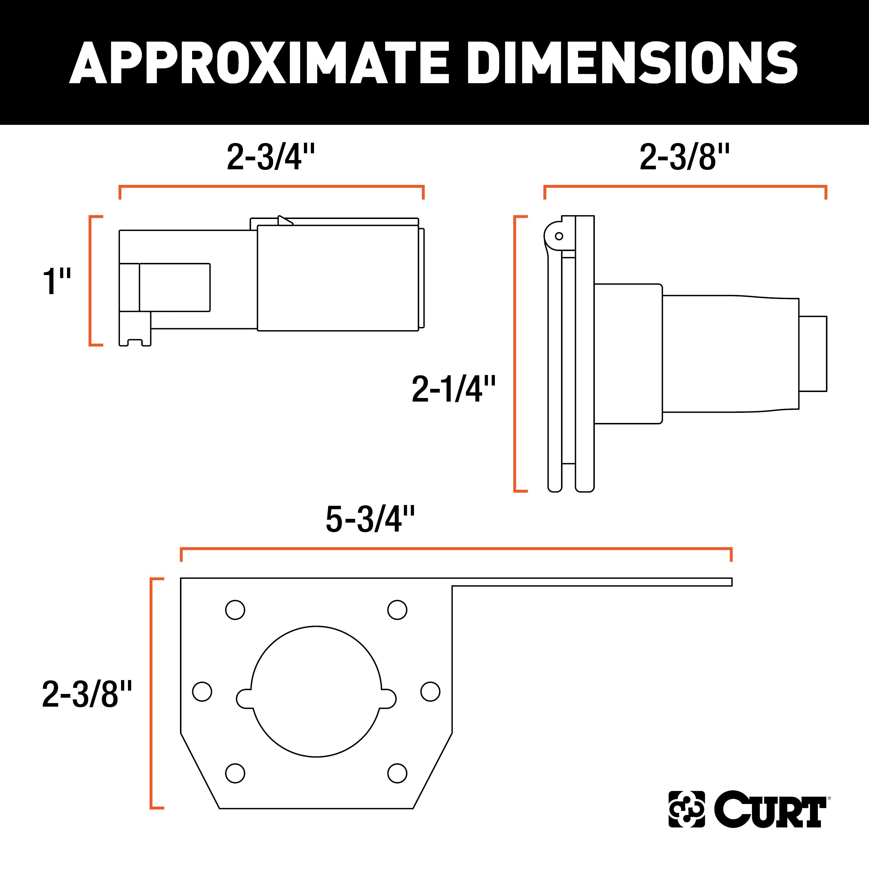 CURT Vehicle-Side and Trailer-Side 6-Pin Round Wiring Harness Connectors Model 58093