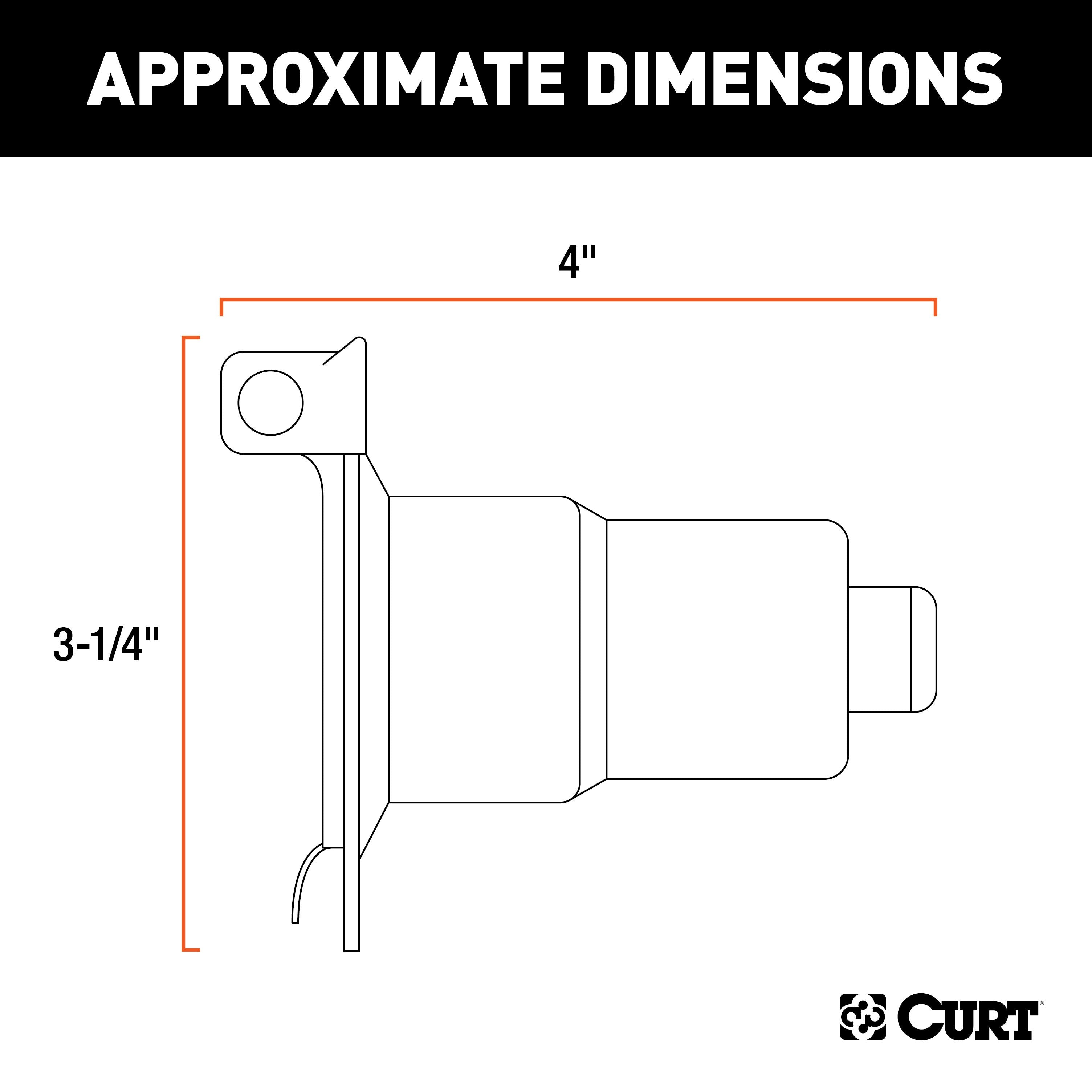 CURT Vehicle-Side 7-Pin RV Blade Trailer Wiring Harness Connector Model 58220