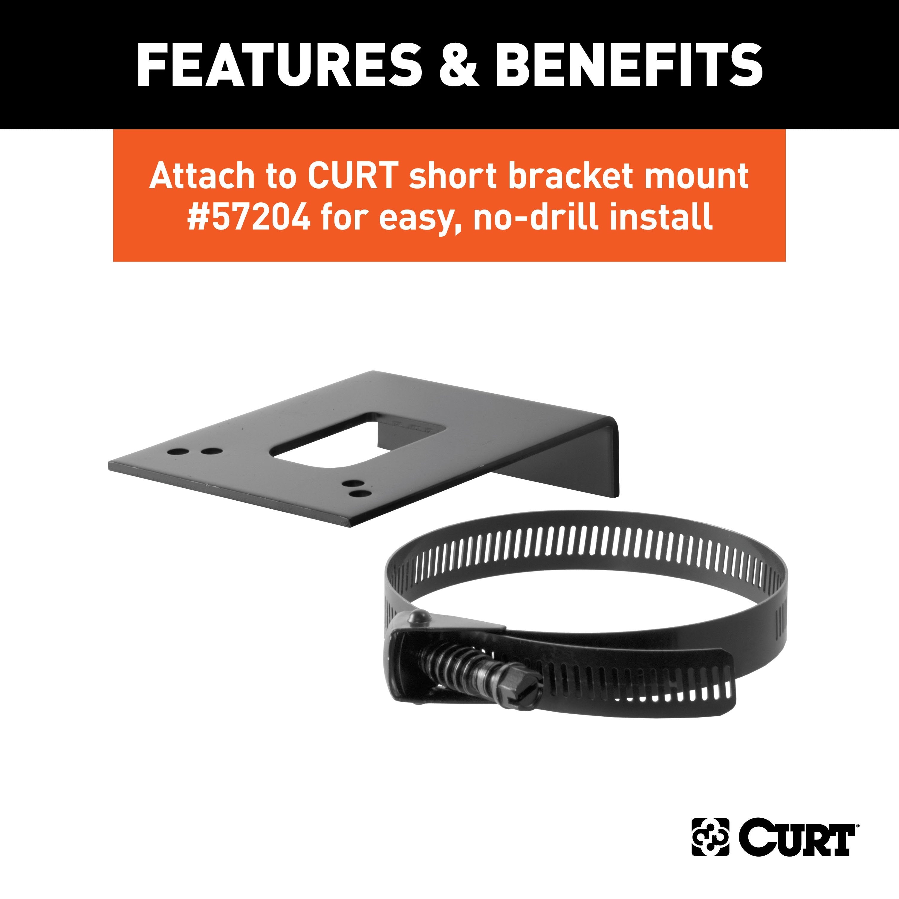 CURT Vehicle-Side Trailer Wiring Harness Mounting Bracket for 5-Way Flat Model 58303