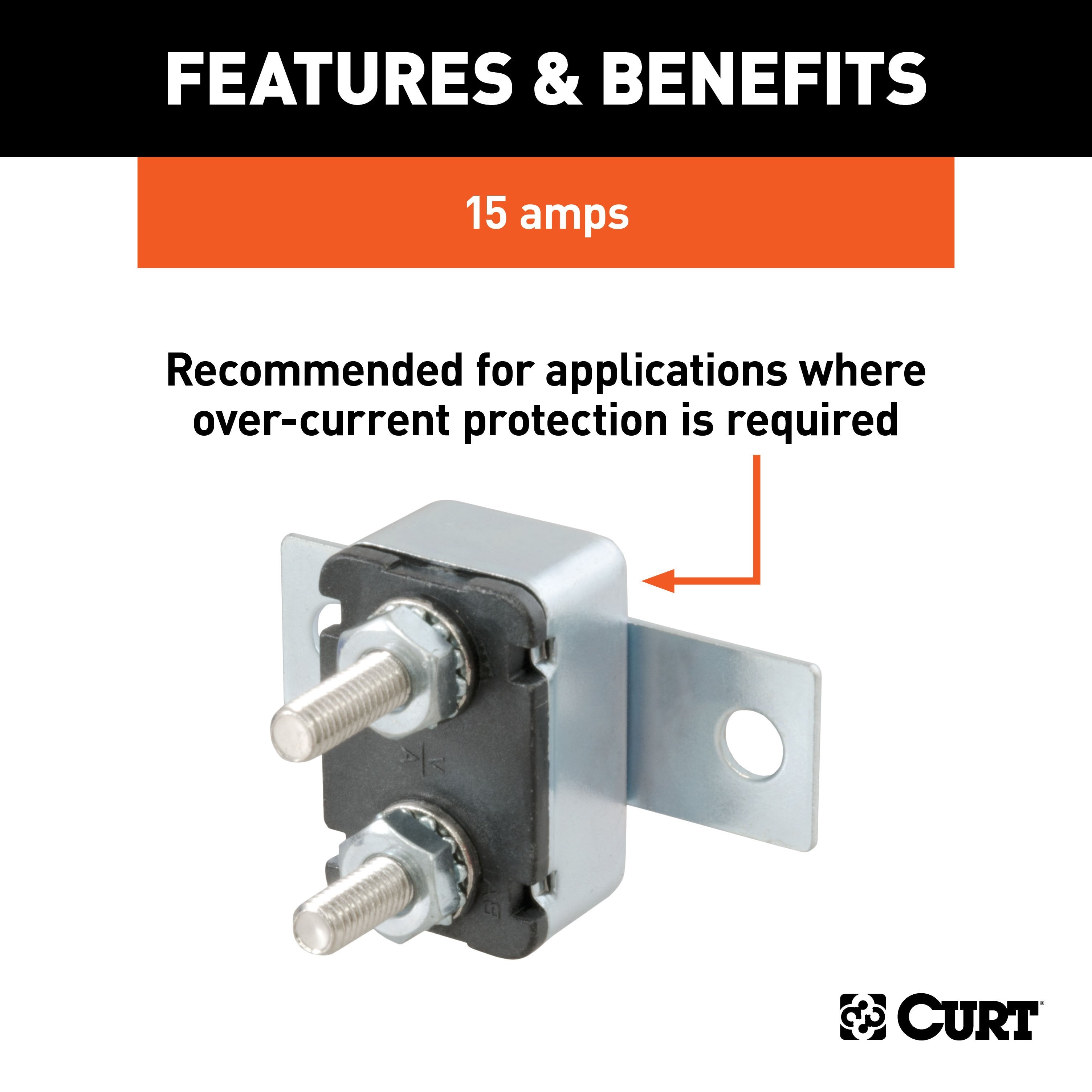 CURT 15-Amp Universal Circuit Breaker Model 58341
