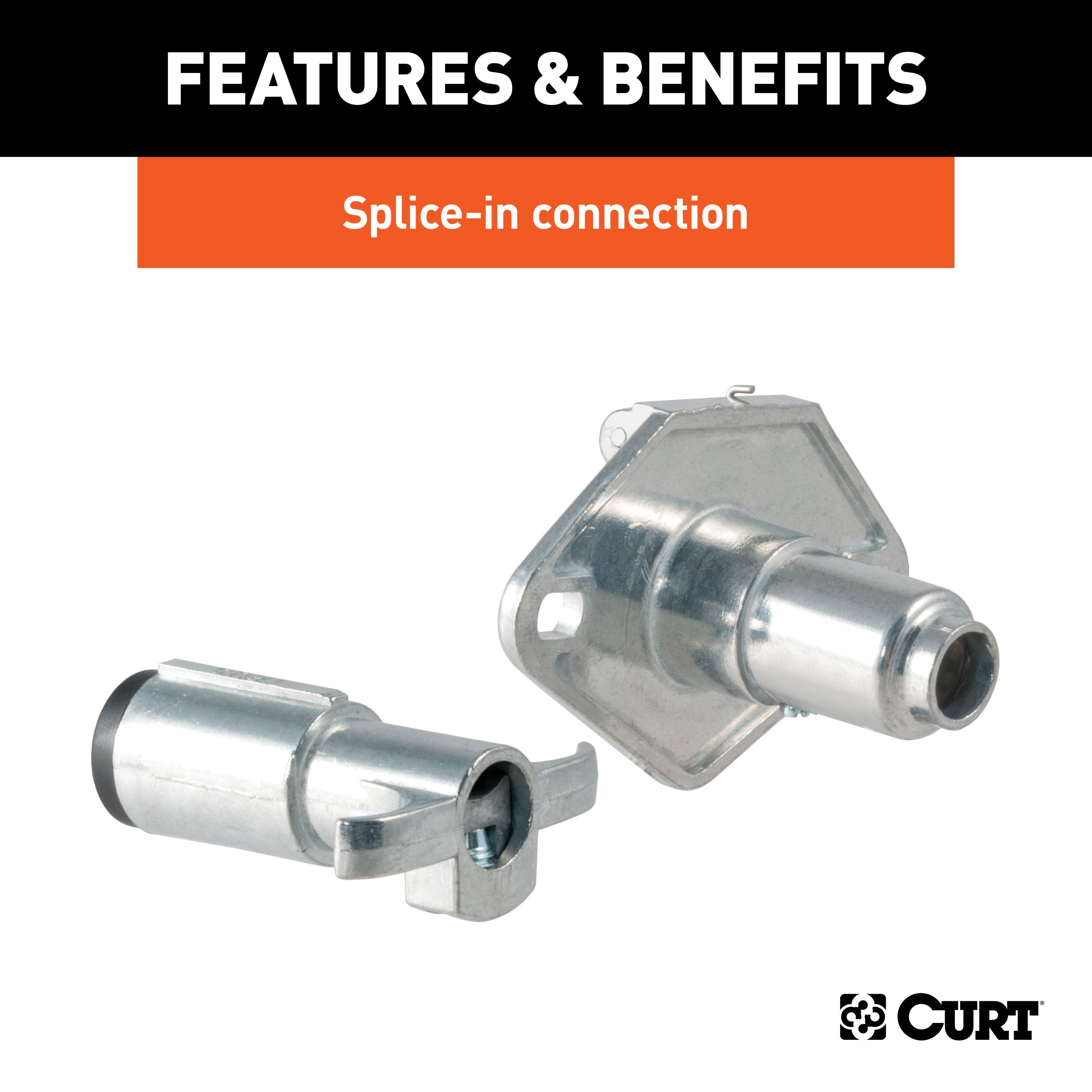 CURT Vehicle-Side and Trailer-Side 4-Pin Round Wiring Harness Connectors Model 58677