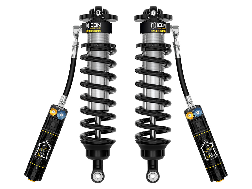2022-2025 Toyota Tundra 1.25-3.25 Inch Lift 2023-2025 Sequoia 3-4.25 Inch Lift V.S. 3.0 Series Front Coilover Kit Remote Reservoir W CDXS Pair Icon Vehicle Dynamics