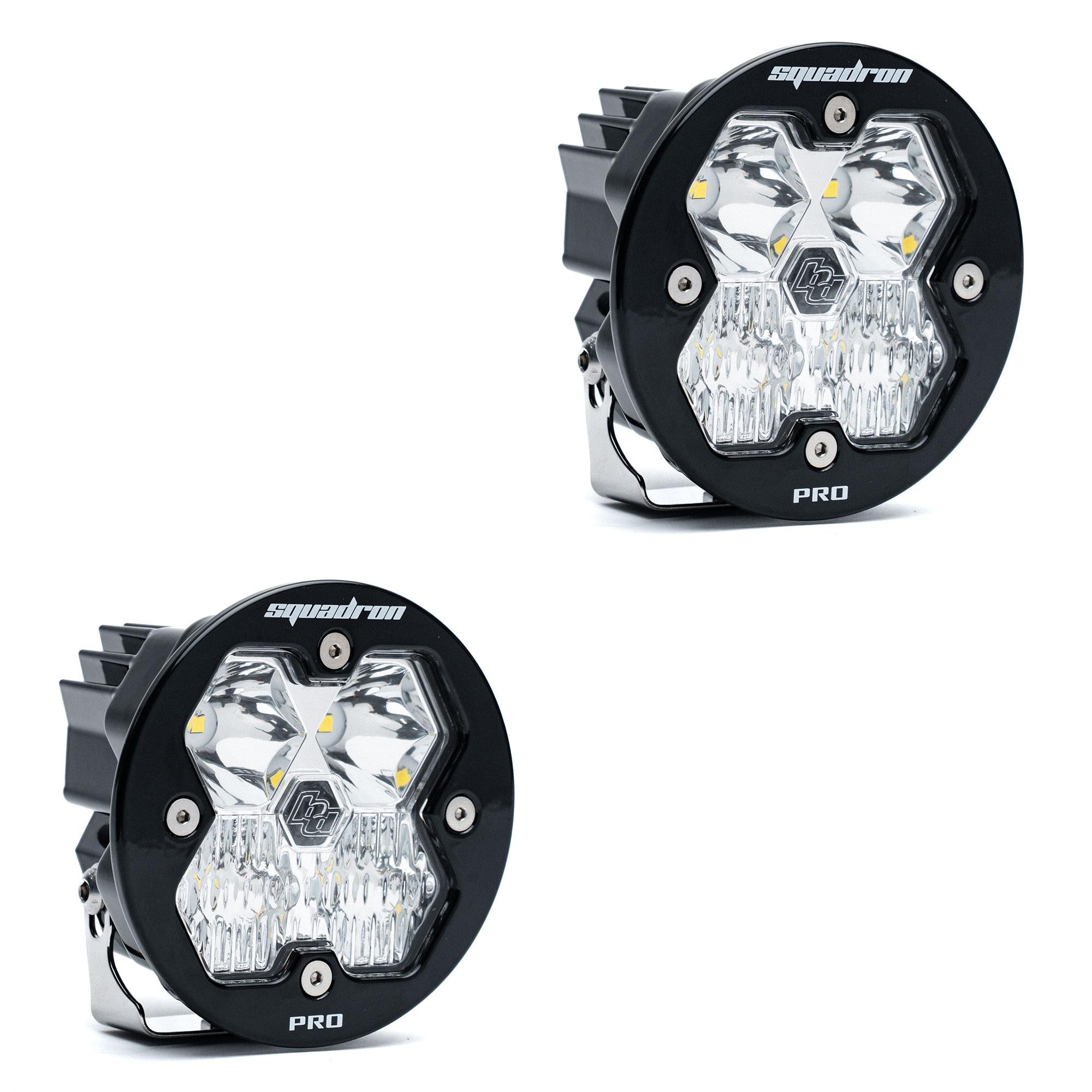 Squadron-R 2.0 Pro Black LED Auxiliary Light Pod Pair (No Harness) Universal Clear Baja Designs