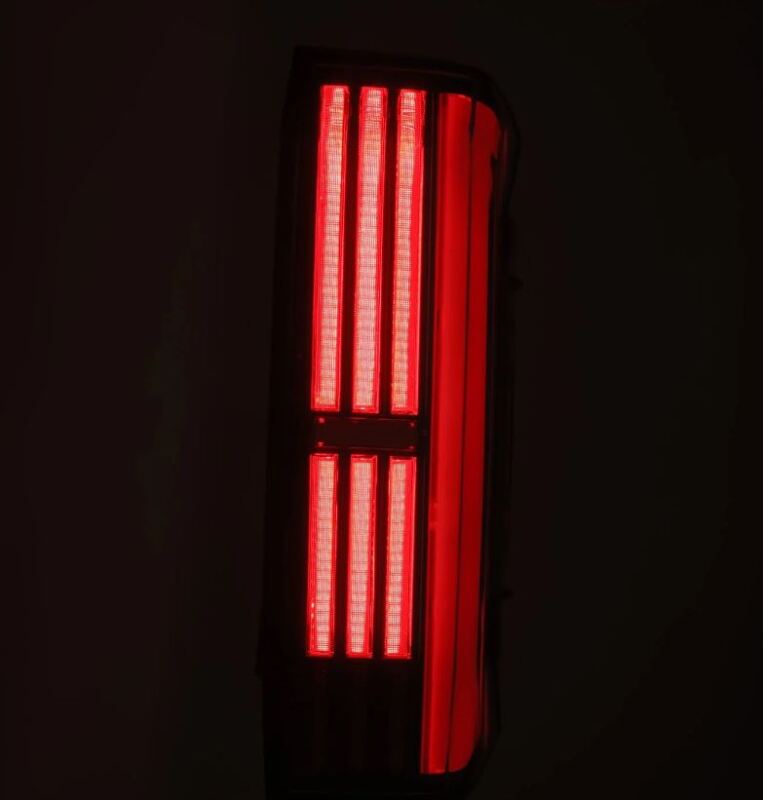 AlphaRex NOVA-Series black and red LED tail light for 2022-2024 Toyota Tundra, featuring a sleek prismatic design.