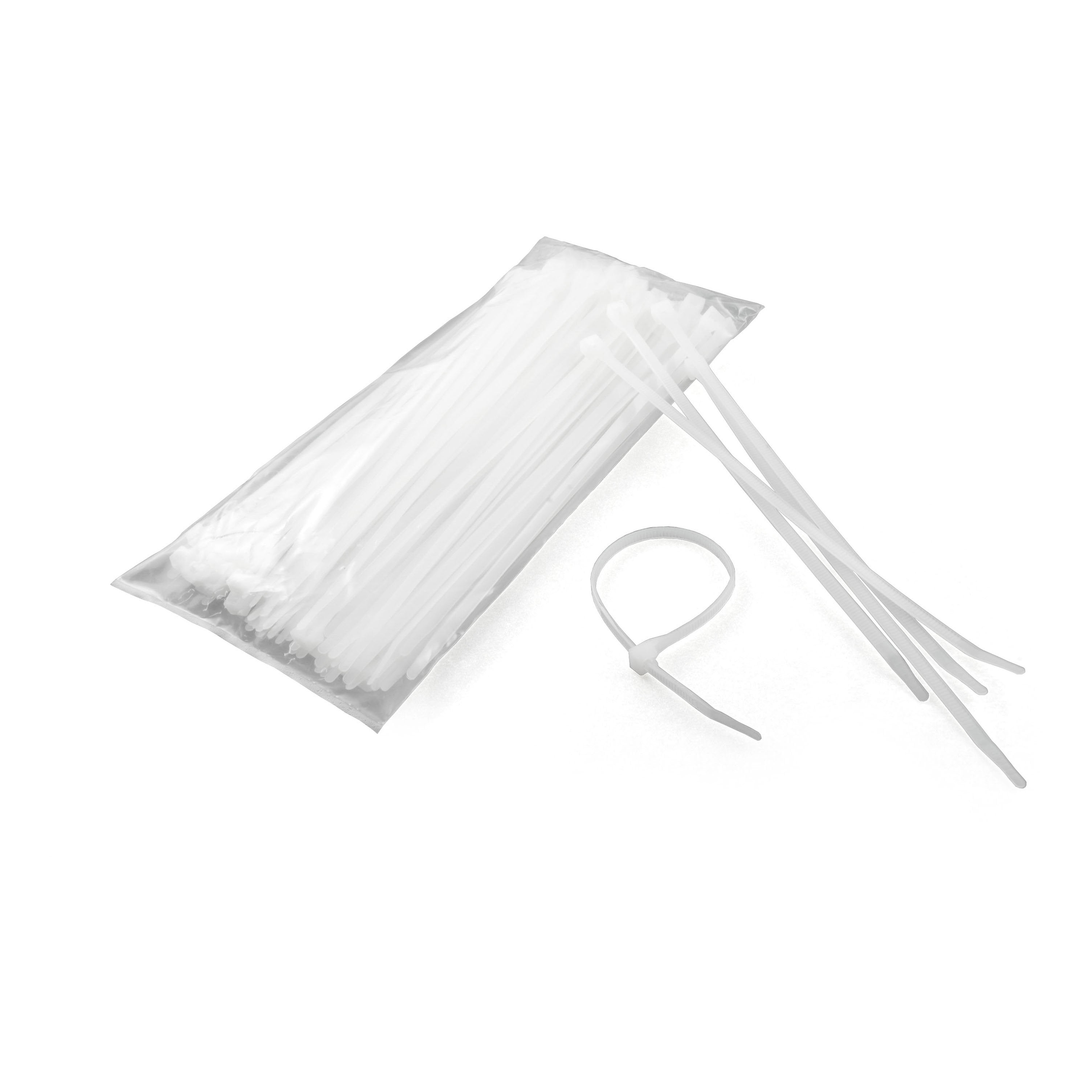 CURT Plastic Zip Ties, White, 7-1/4-Inch Long, 100-Pack Model 59728