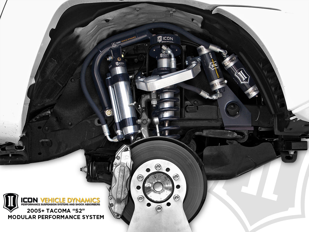 2007-2014 Toyota FJ Cruiser 2003-2024 Toyota 4Runner 2003-2009 Lexus GX470 0-3.5 Inch Lift 2.5 Vs Omega Bypass Remote Reservoir Front Secondary Shocks Pair Icon Vehicle Dynamics