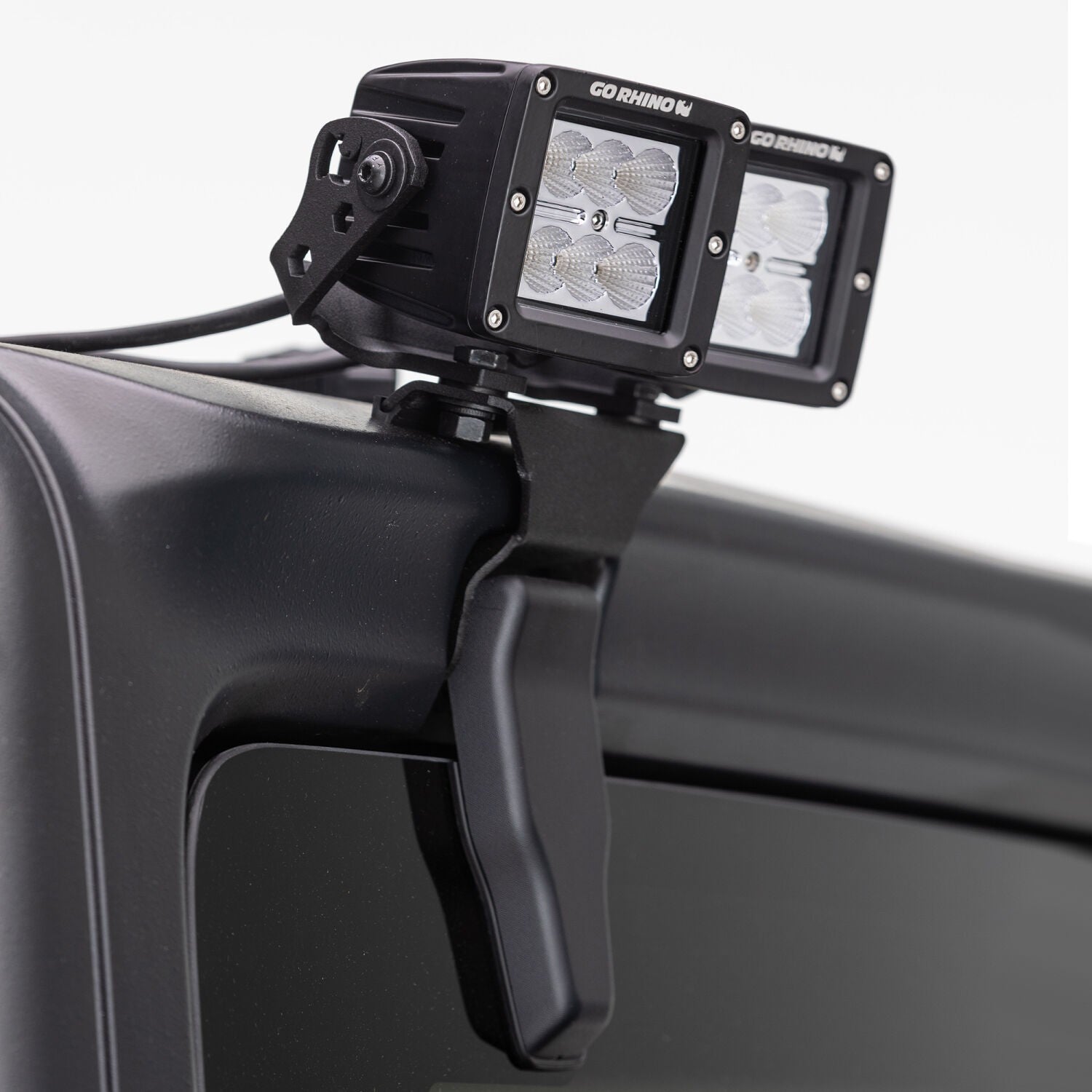 XE Hard Top Light Mount for two 3 Inch x 3 Inch LED Cube Lights Textured Black 2018-2026 Jeep Wrangler JL 2020-2025 Jeep Gladiator Go Rhino