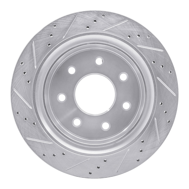 R1 12-14 Ford F-150 RWD Rear Right Drilled & Slotted Silver Brake Rotor