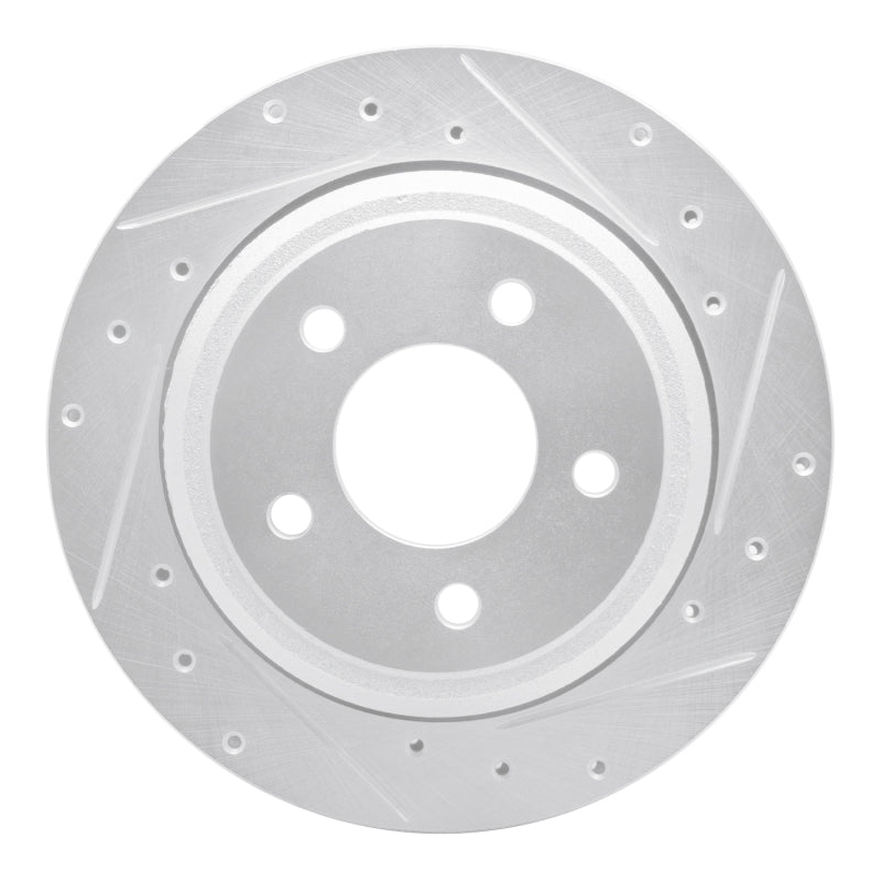 R1 10-11 Ford Ranger (USA/Canada) Rear Right Drilled & Slotted Silver Brake Rotor