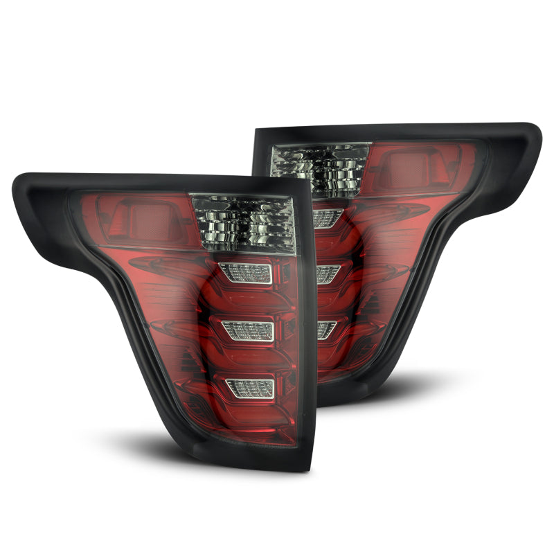 AlphaRex PRO-Series LED tail lights for 11-15 Ford Explorer in red smoke finish, enhancing style and visibility.
