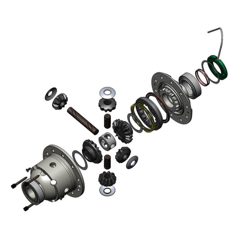 Exploded view of the ARB Toyota Prado 250 RR Airlocker showing all components for installation and assembly.