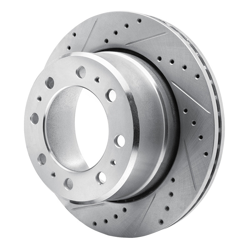 R1 09-25 Dodge Ram 4000 (Mexico) Rear Left Drilled & Slotted Silver Brake Rotor