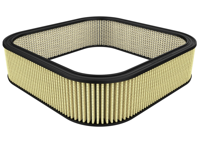 Custom air filter by AFE Magnum FLOW, measuring 20.6 inches square and 5.22 inches high, featuring expanded metal design.