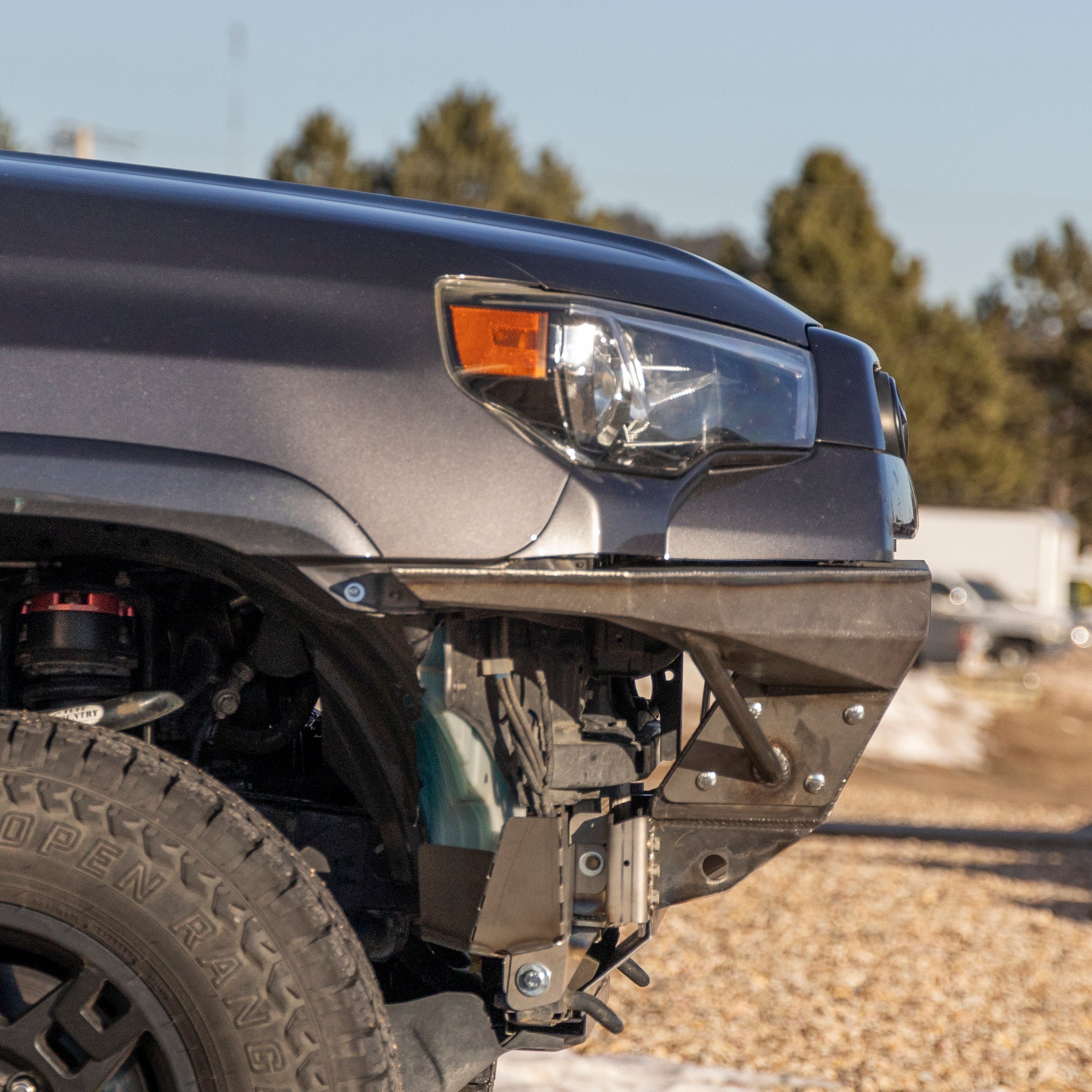 4Runner Rock Runner front bumper for 5th Gen models with 1-inch body lift, showcasing rugged design and durability.