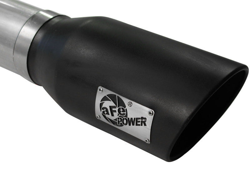 aFe MACHForce XP 5in DPF-Back Stainless Steel Exh Sys, Black tip, Ford Diesel Trucks 08-10 V8-6.4L