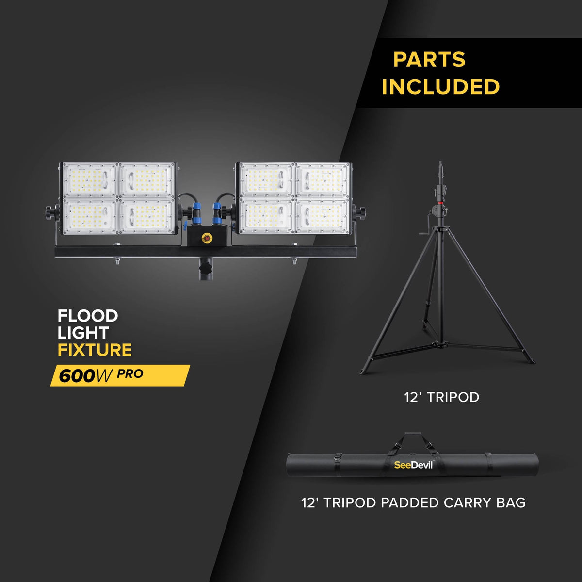 SeeDevil 600 Watt Flood Light Kit
