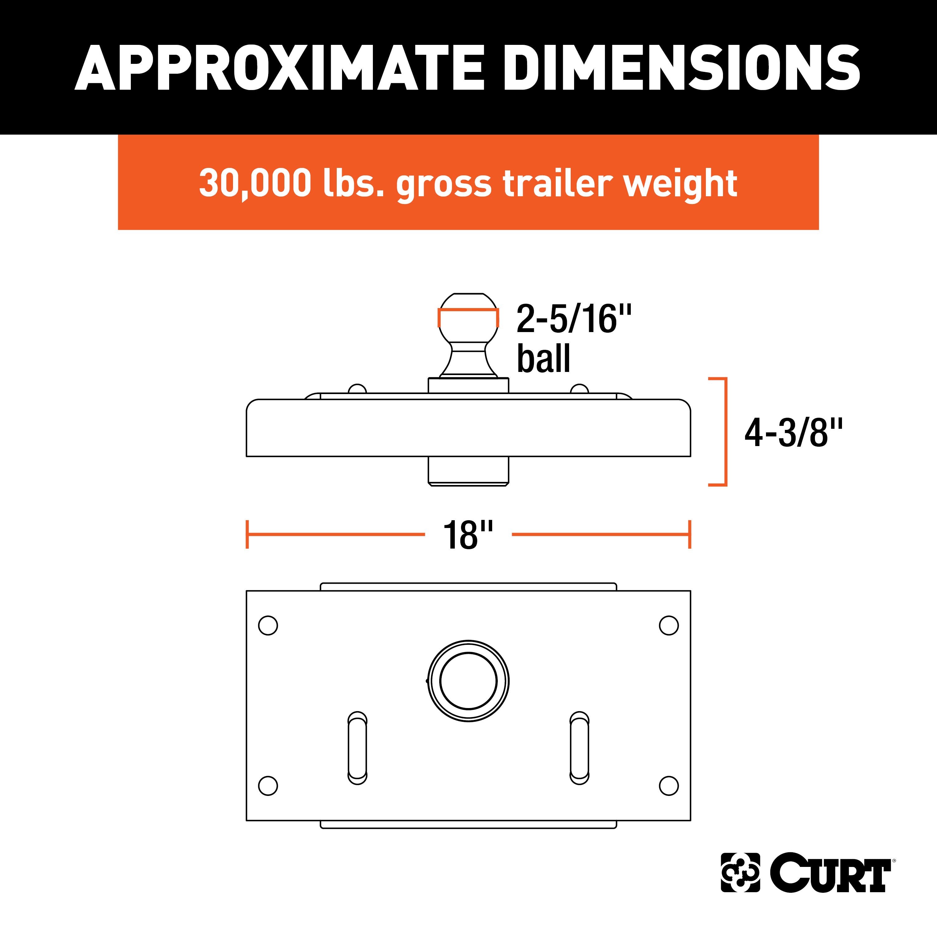 CURT Factory Original Equipment Style Gooseneck Hitch, 30,000 lbs. 2-5/16-Inch Ball, Fits Select Ram 2500 Model 60614