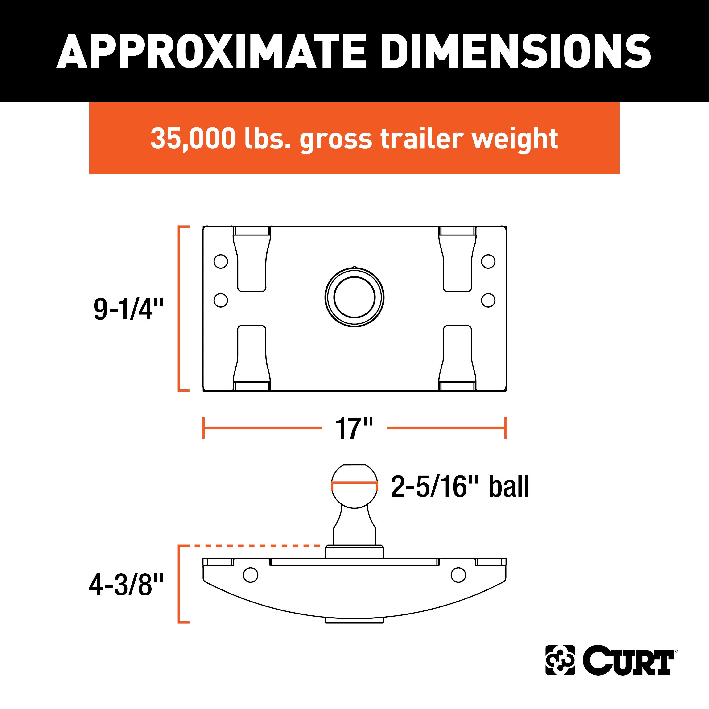 CURT Factory Original Equipment Style Gooseneck Hitch, 35,000 lbs. 2-5/16-Inch Ball, Fits Select Ram 2500, 3500 Model 60633