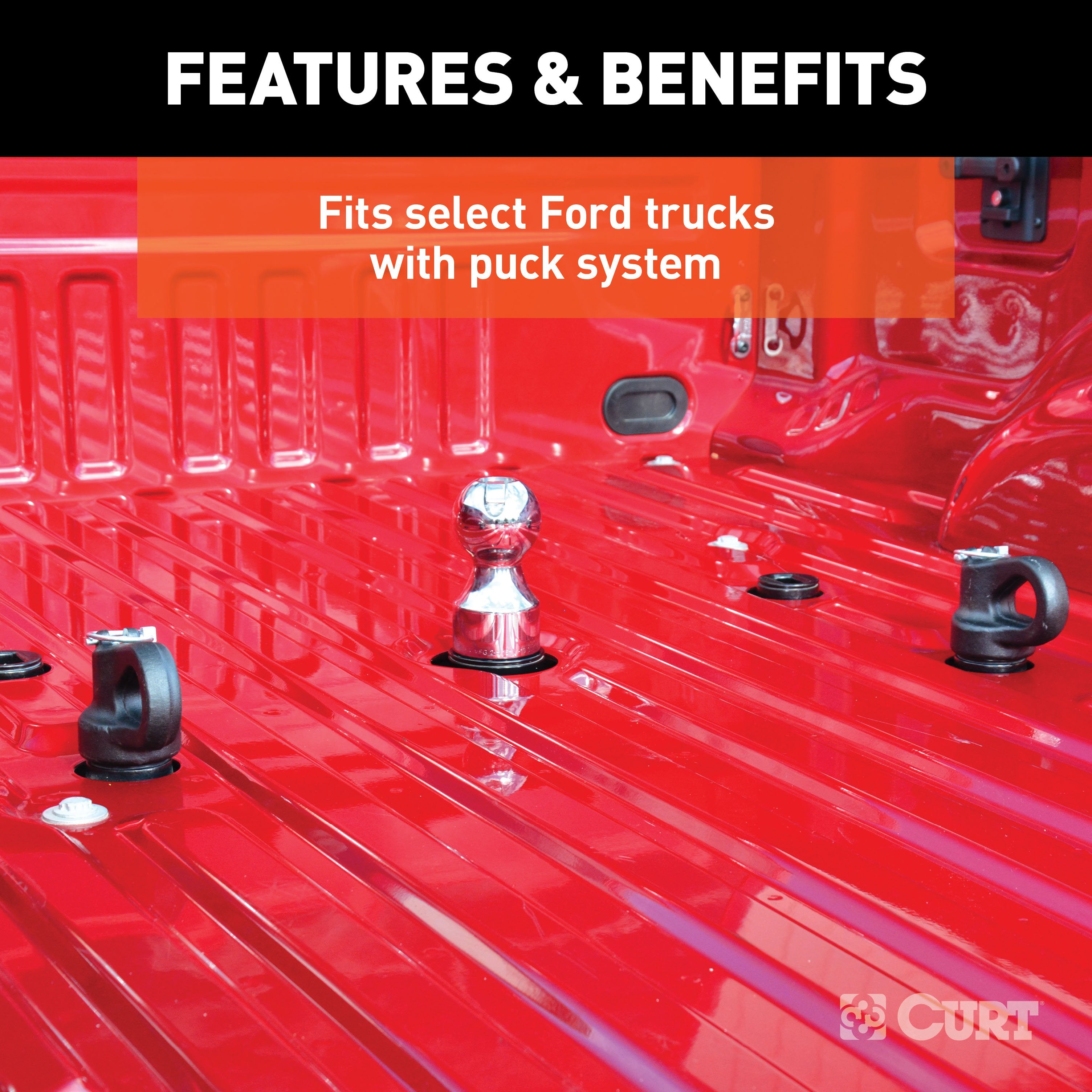CURT 38K Factory Style 3-Inch Gooseneck Ball, Fits Select Chevrolet Ford, GMC, Nissan Titan XD, Ram, Puck System Required Model 60634